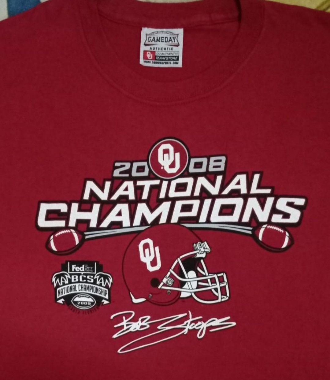 NFL × Vintage Oklahoma Sooners 2008 National Champions T-Shirt Size US XL / EU 56 / 4 - 2 Thumbnail