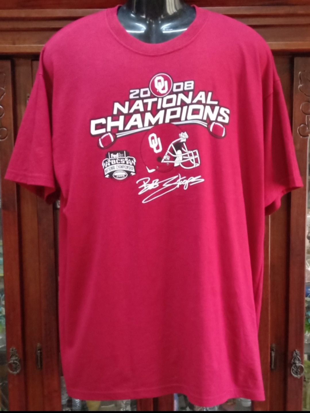 NFL × Vintage Oklahoma Sooners 2008 National Champions T-Shirt Size US XL / EU 56 / 4 - 1 Thumbnail