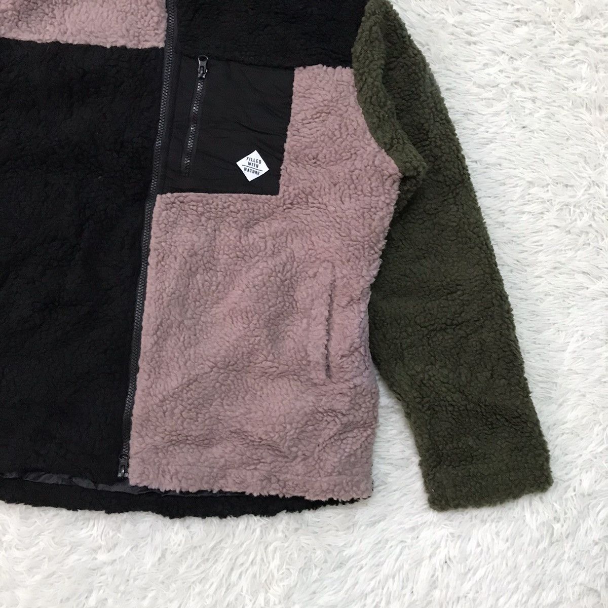 Japanese Brand Block Colour Deep Pile Style Jacket Hoodie Size US L / EU 52-54 / 3 - 6 Thumbnail