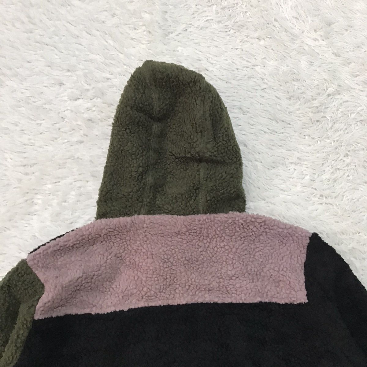 Japanese Brand Block Colour Deep Pile Style Jacket Hoodie Size US L / EU 52-54 / 3 - 9 Thumbnail