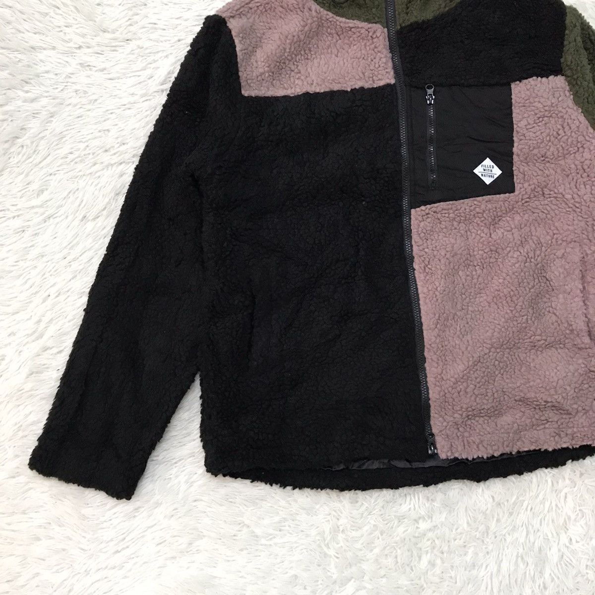 Japanese Brand Block Colour Deep Pile Style Jacket Hoodie Size US L / EU 52-54 / 3 - 7 Thumbnail