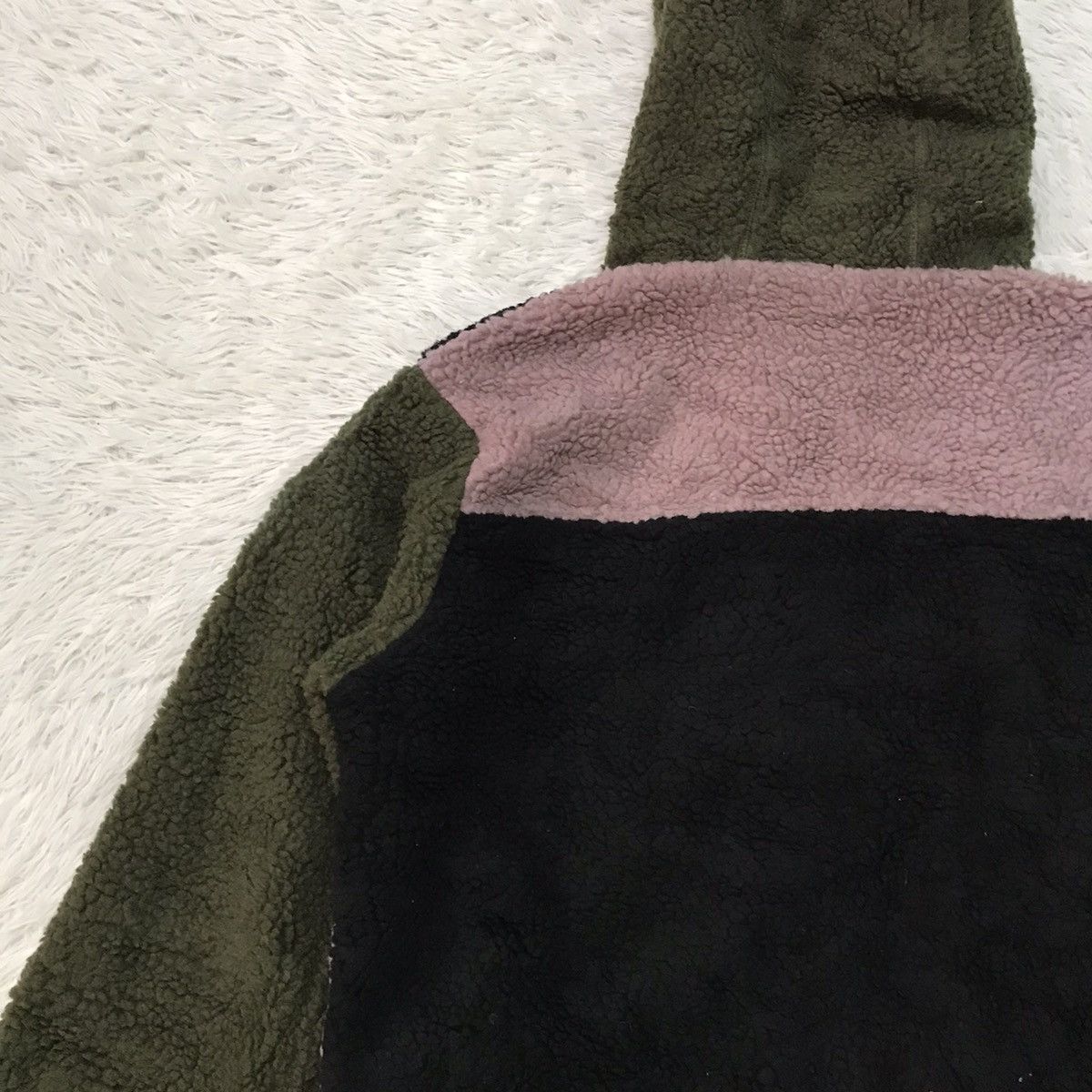 Japanese Brand Block Colour Deep Pile Style Jacket Hoodie Size US L / EU 52-54 / 3 - 10 Thumbnail