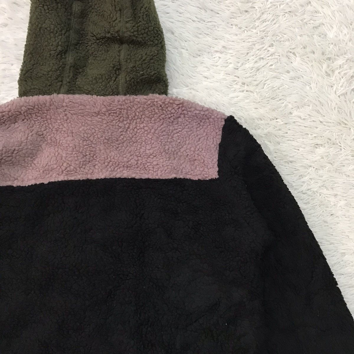 Japanese Brand Block Colour Deep Pile Style Jacket Hoodie Size US L / EU 52-54 / 3 - 11 Thumbnail