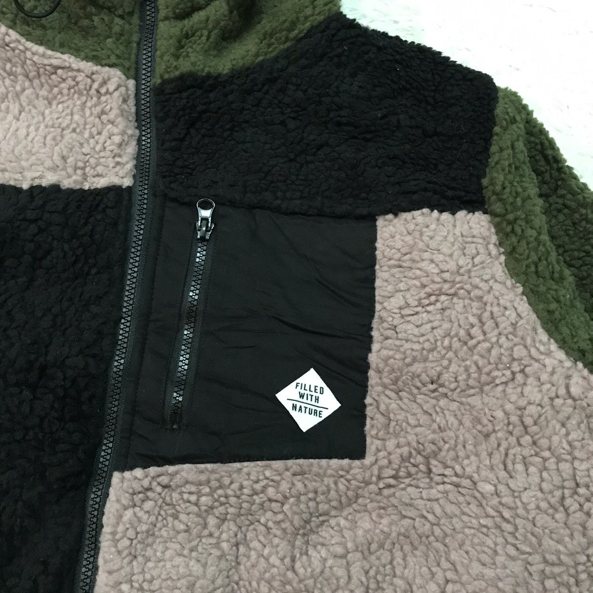 Japanese Brand Block Colour Deep Pile Style Jacket Hoodie Size US L / EU 52-54 / 3 - 8 Thumbnail