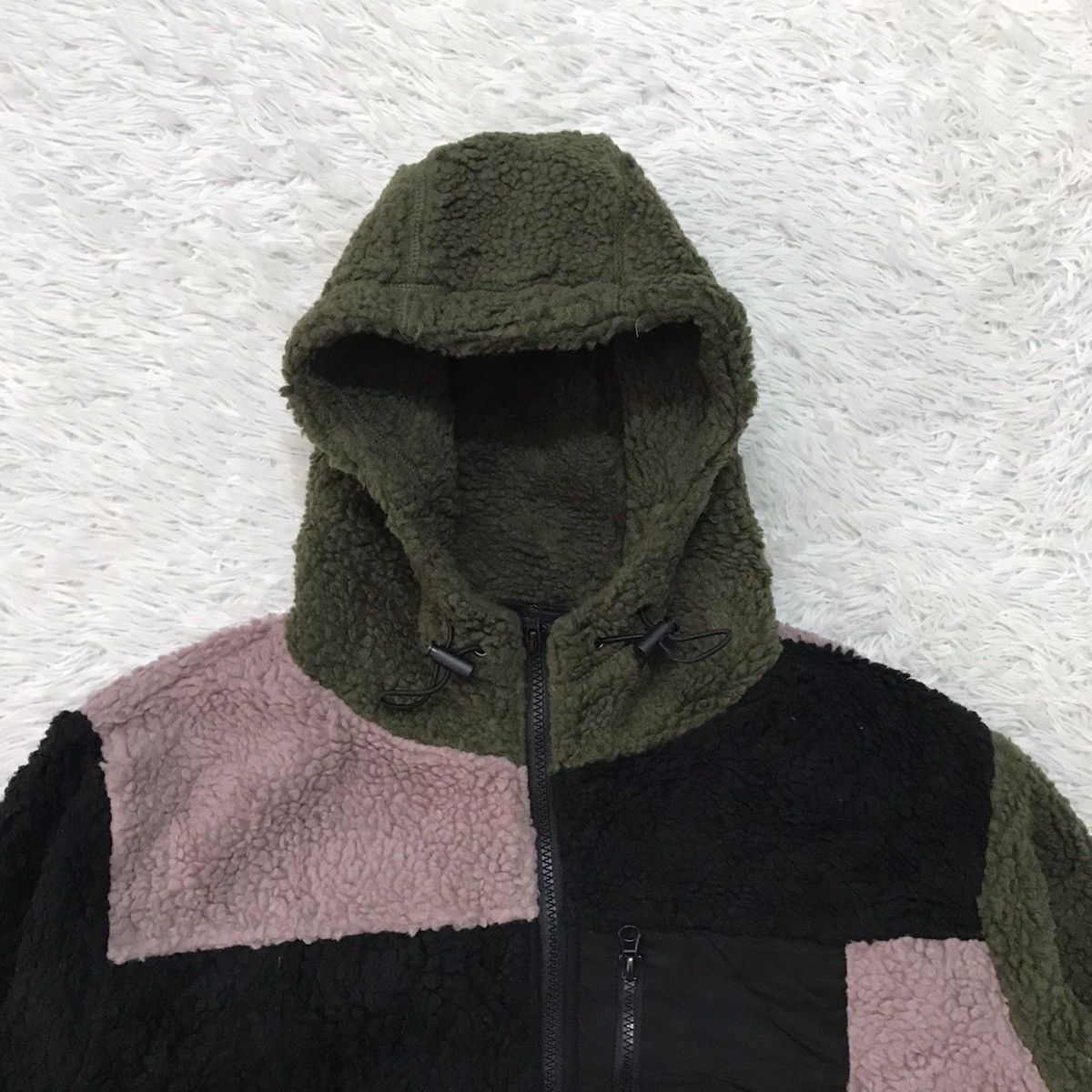 Japanese Brand Block Colour Deep Pile Style Jacket Hoodie Size US L / EU 52-54 / 3 - 3 Thumbnail