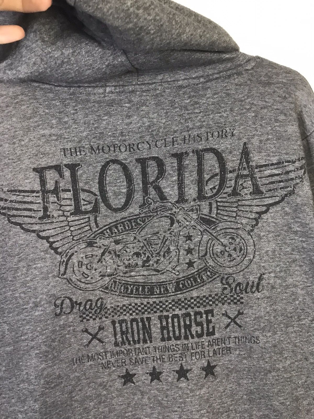 Vintage Florida Motorcyle Iron Horse Pullover Hoodie Size US L / EU 52-54 / 3 - 3 Thumbnail