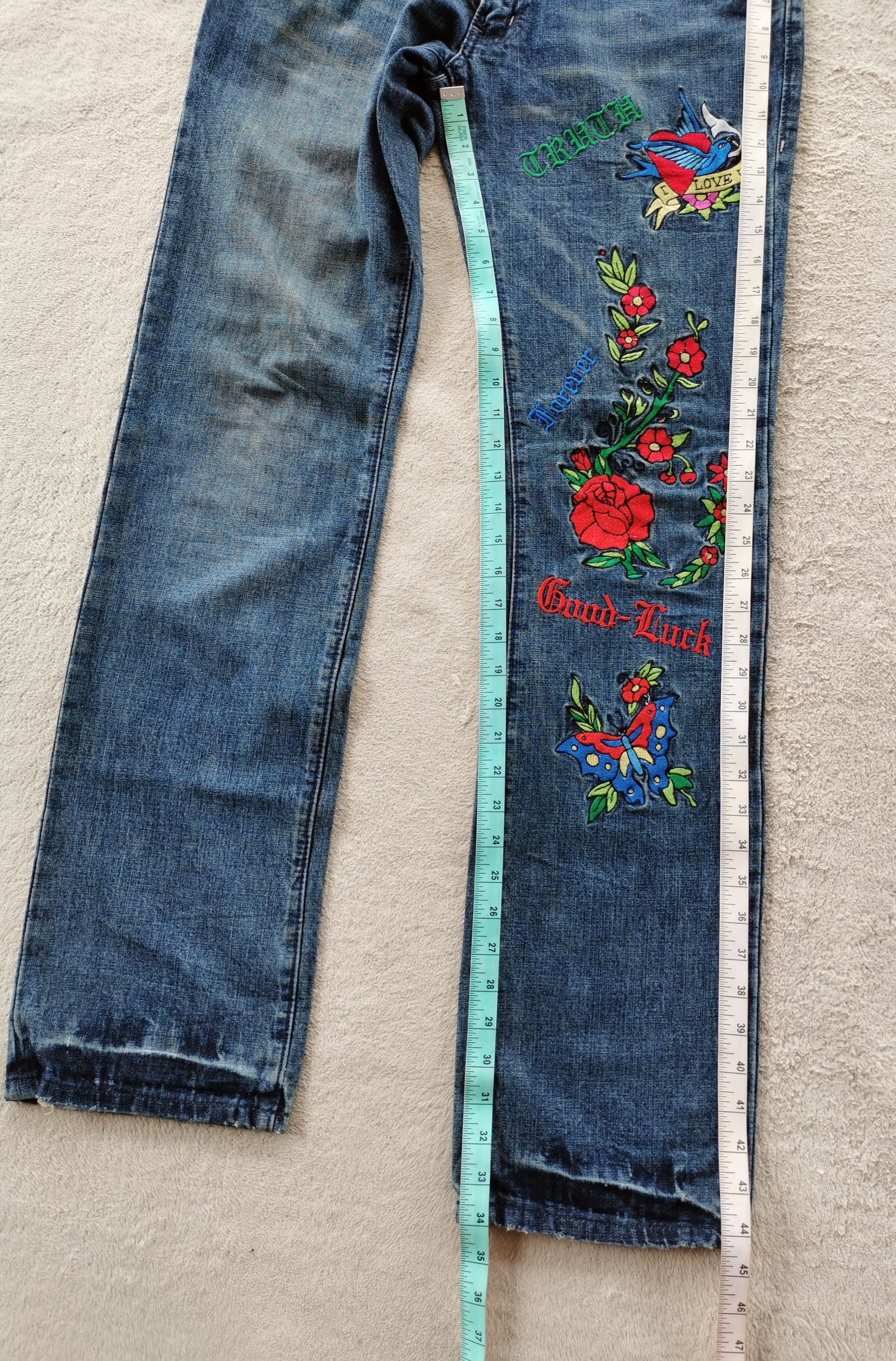Proleta Re Art Daily News Japan Flowers Tattoo Style Jeans Size US 32 / EU 48 - 10 Thumbnail