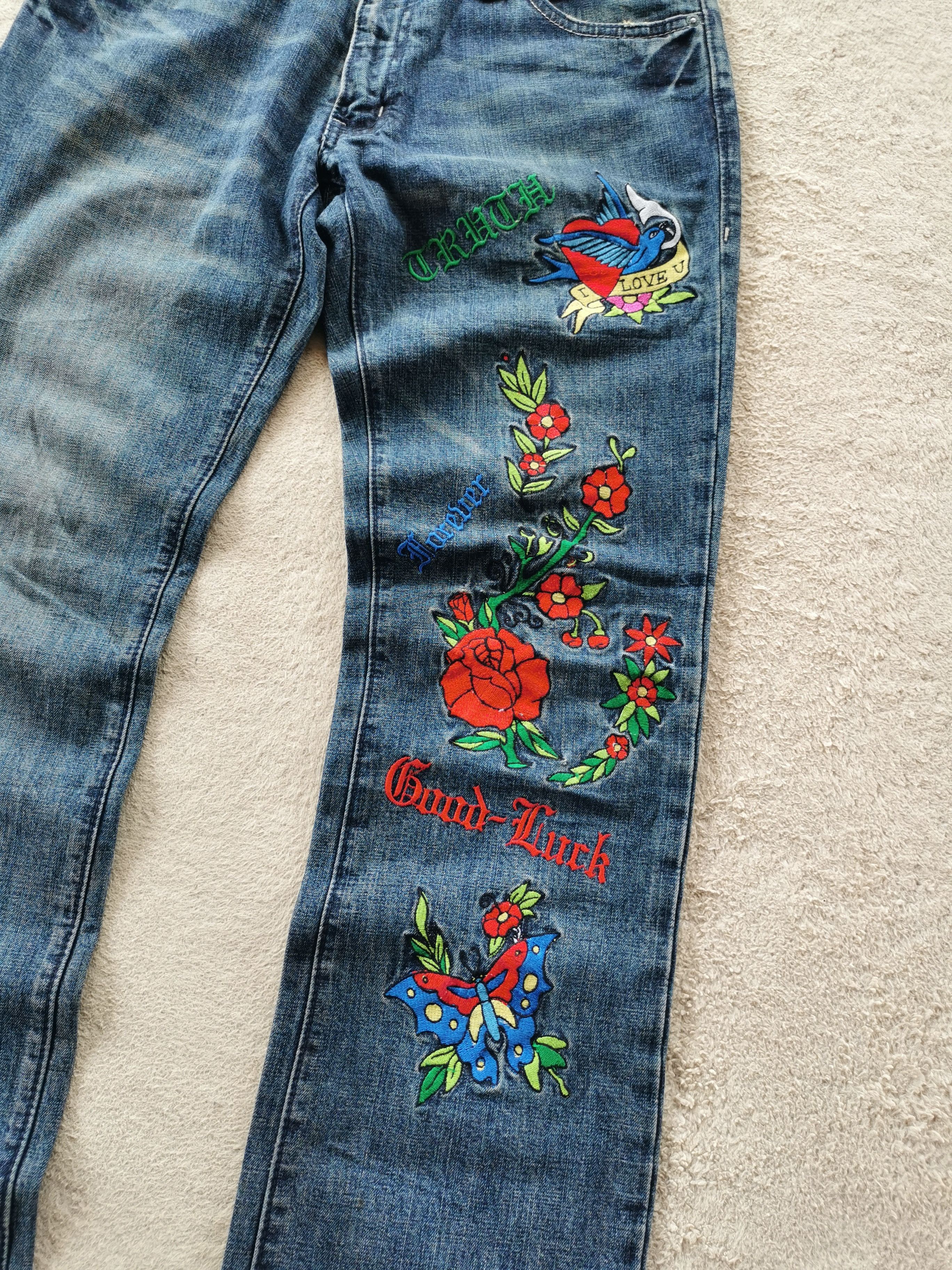 Proleta Re Art Daily News Japan Flowers Tattoo Style Jeans Size US 32 / EU 48 - 1 Thumbnail