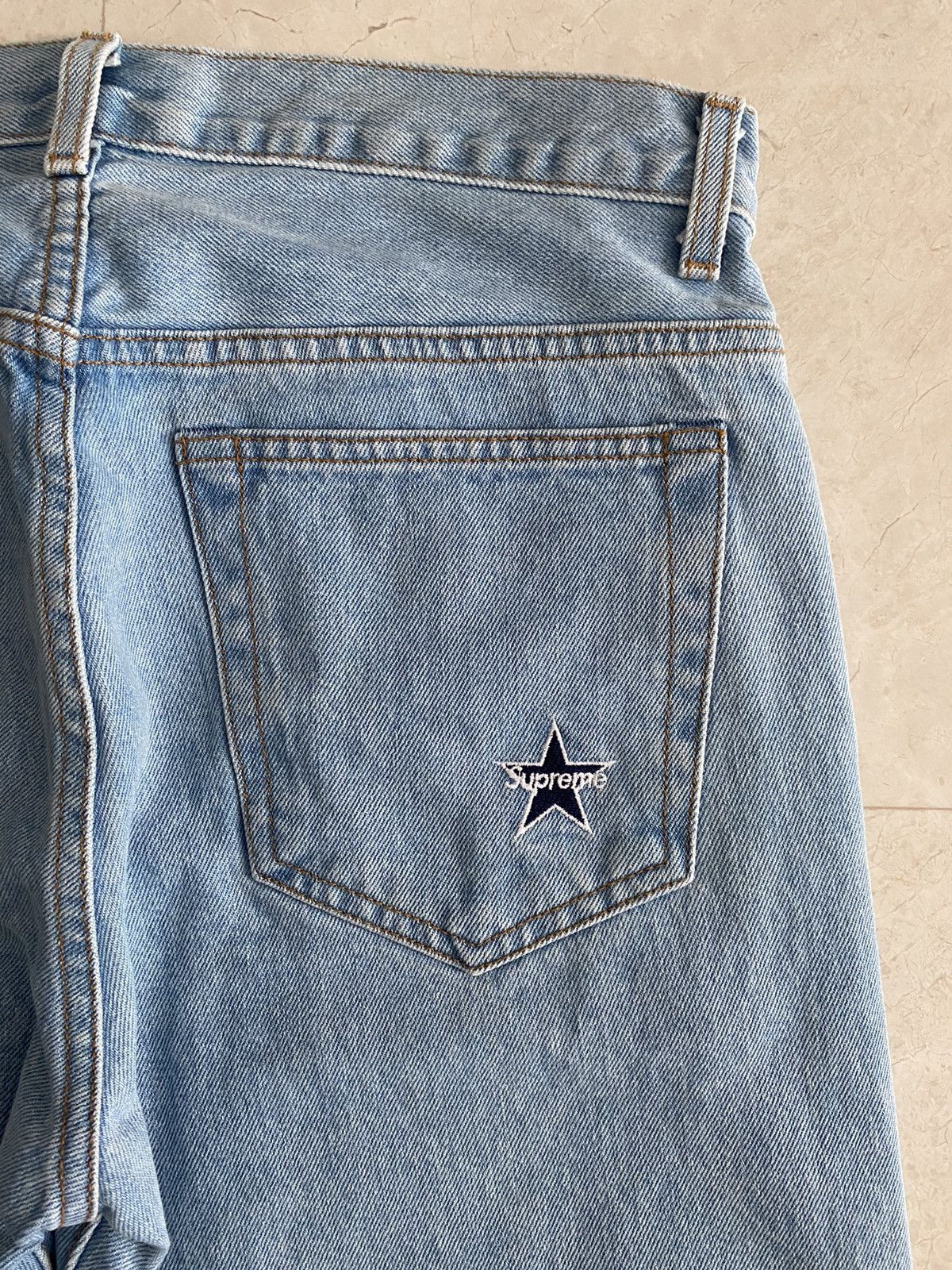 Supreme Washed Star Denim Jeans | Grailed