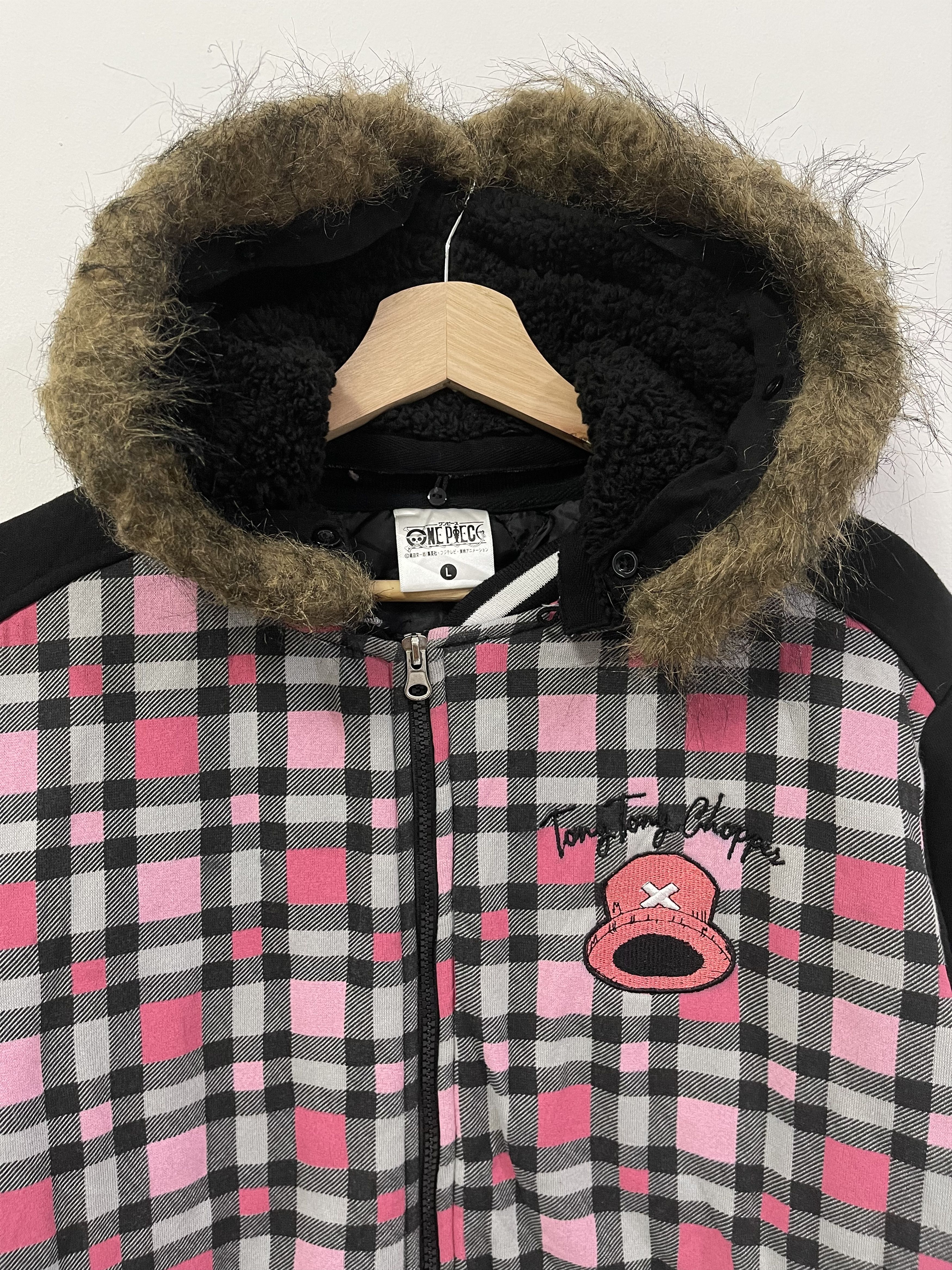 Cartoon Network Vintage One Piece Tony Tony Chopper Primaloft Plaid Hoodie Size M / US 6-8 / IT 42-44 - 2 Thumbnail