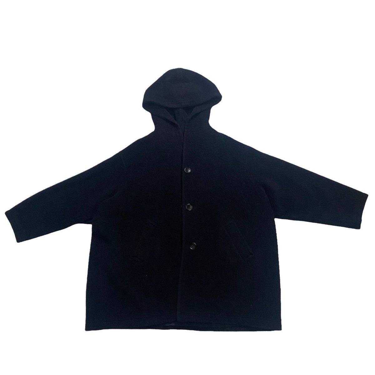 Japanese Brand Y's Yohji yamamoto oversize wool hoodie button up jacket Size US XXL / EU 58 / 5 - 4 Thumbnail