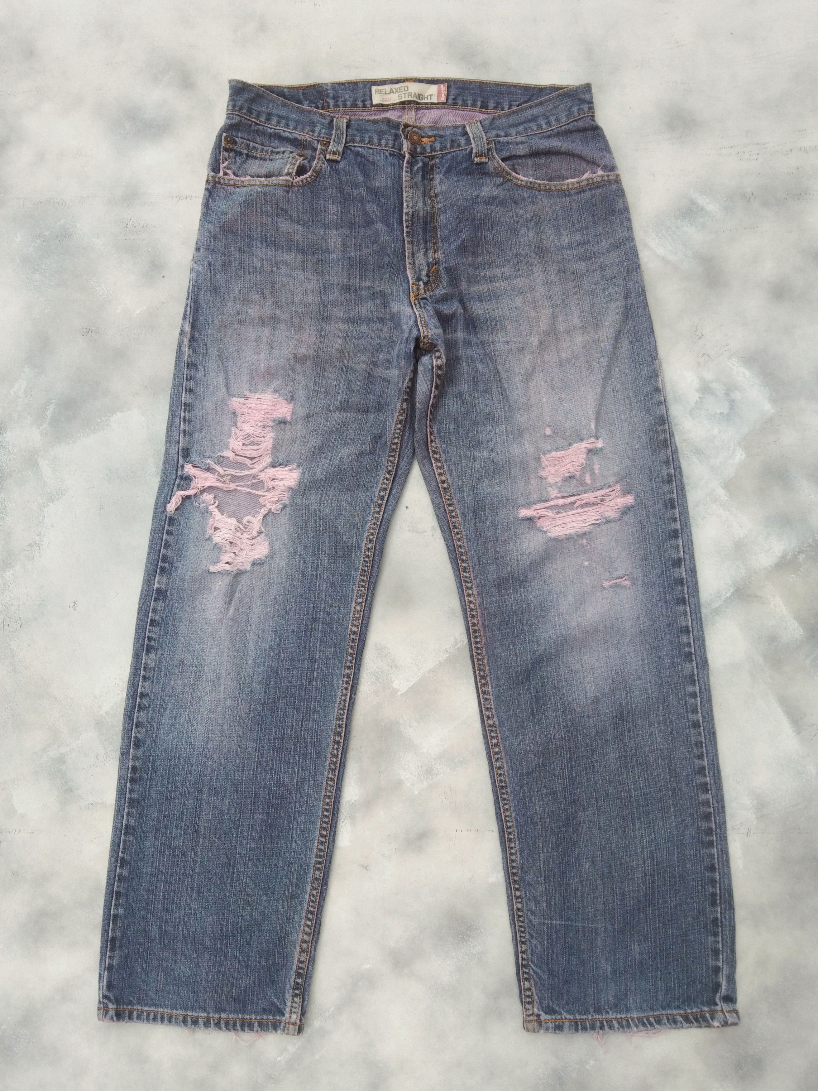 image of Vintage Levi's Jeans 559 Ripped Distressed Denim 33X30 in Blue, Men's