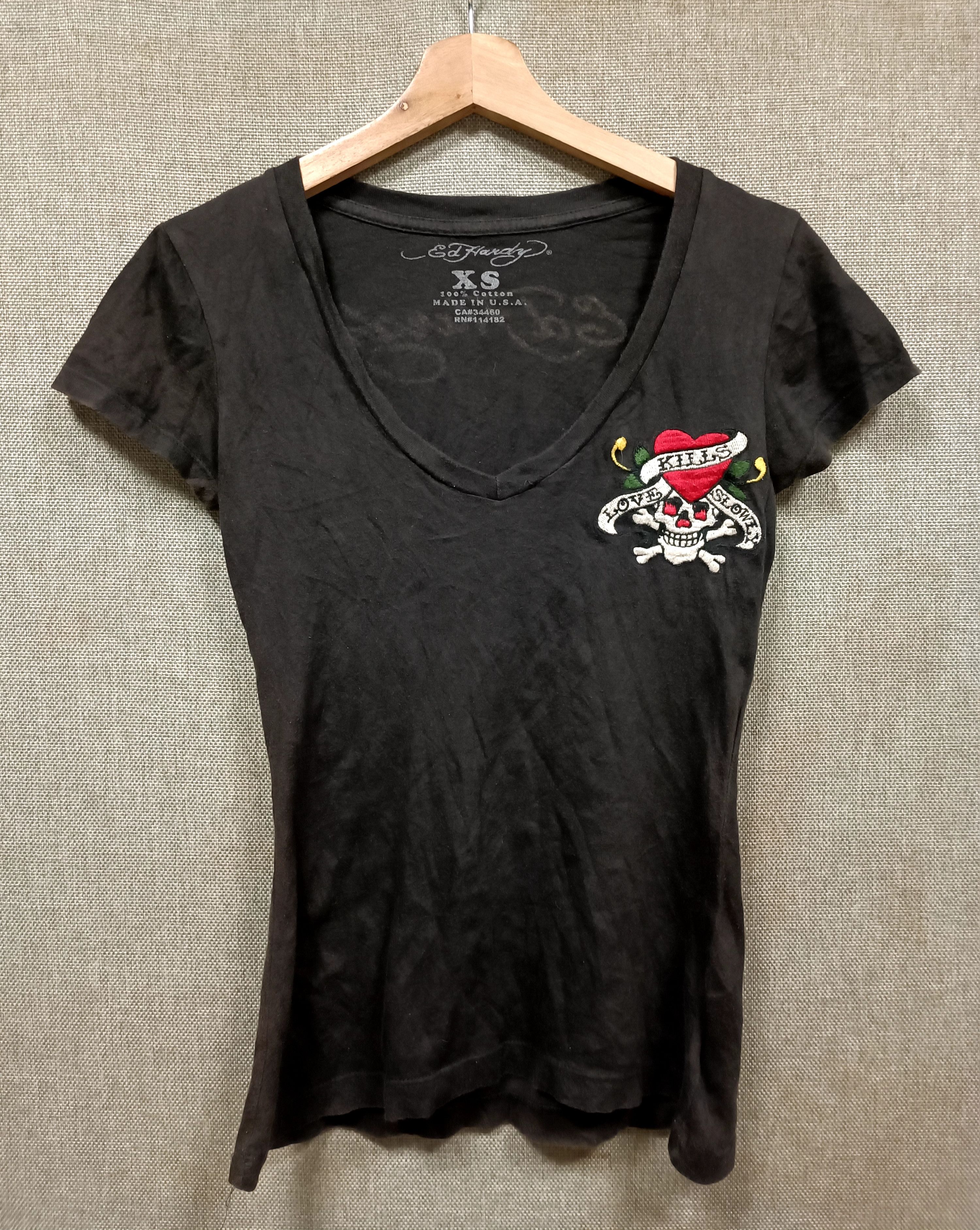 Ed Hardy t shirt ed hardy love kills slowly made in usa Size XS / US 0-2 / IT 36-38 - 1 Thumbnail