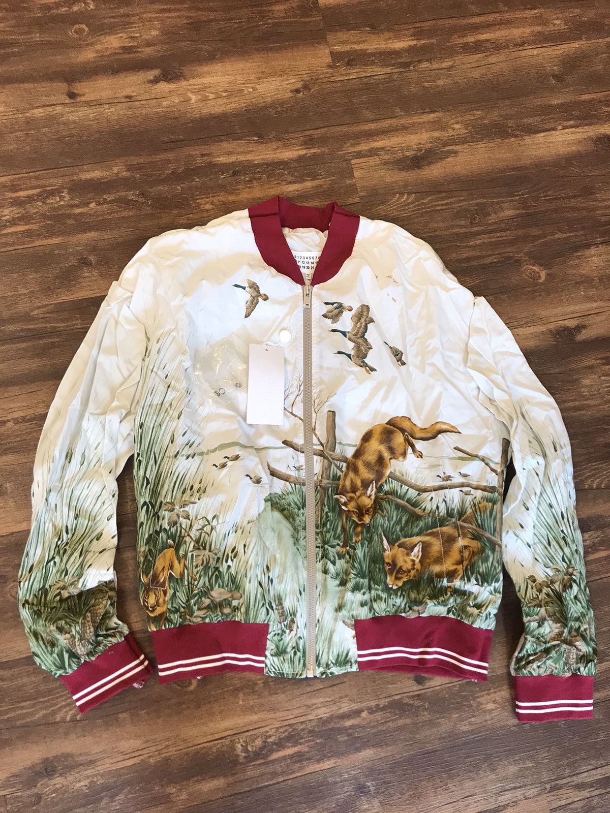 Maison Margiela Fox Print Silk Bomber Jacket F/W17 | Grailed