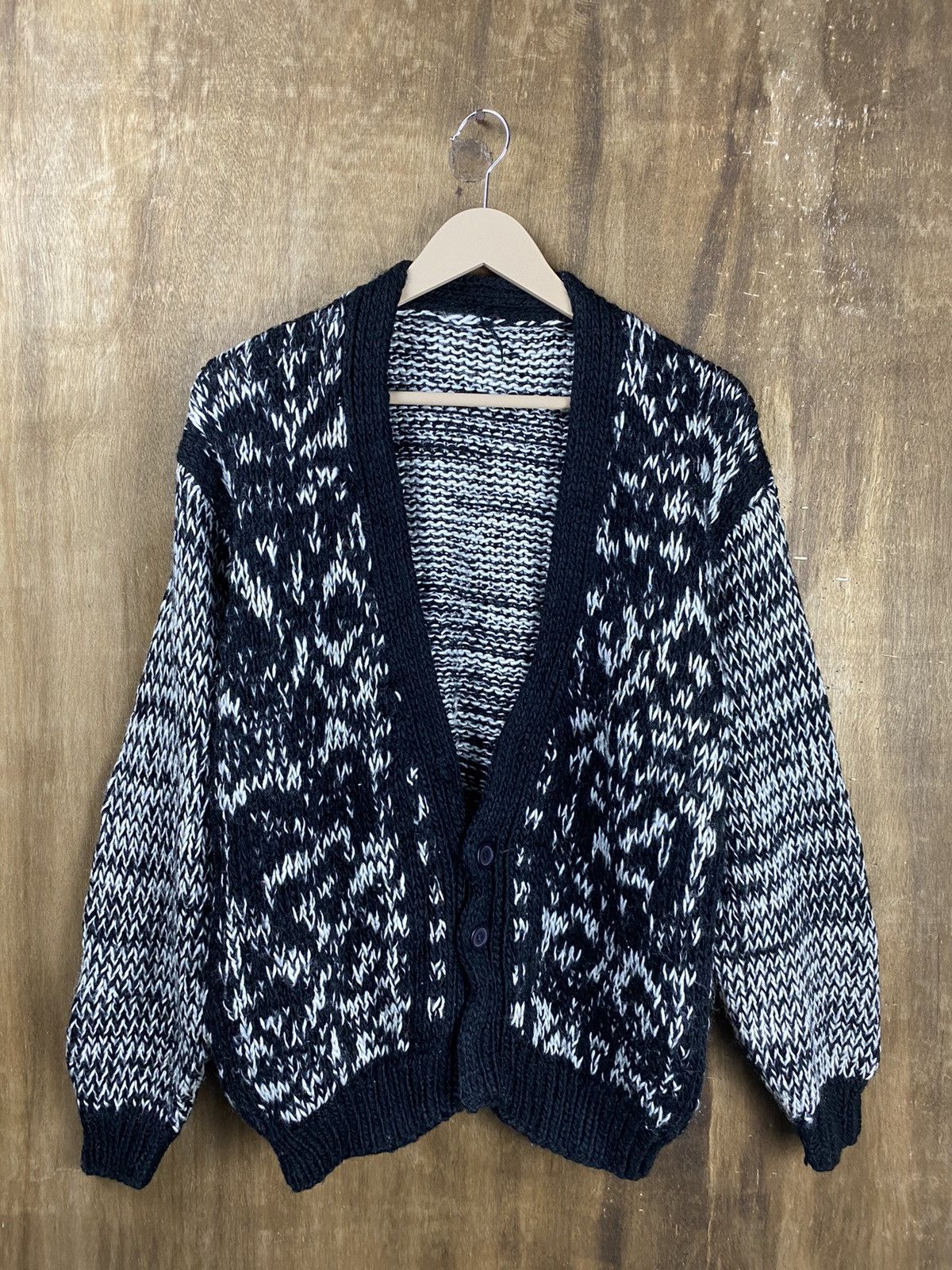 Vintage Japan vintage cardigan mohair fur art Knitwear #Z085 Size US L / EU 52-54 / 3 - 2 Thumbnail
