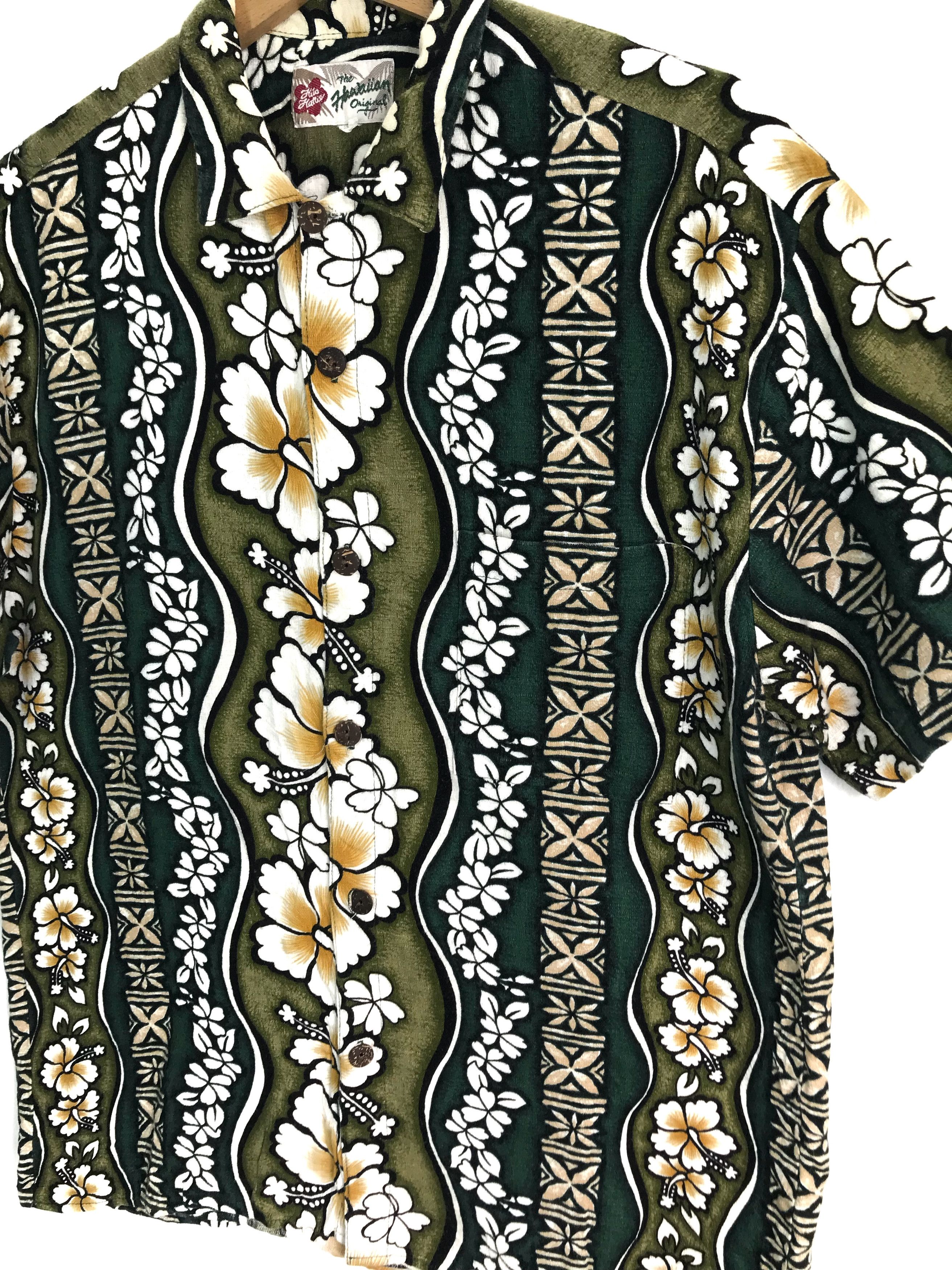 Hysteric Glamour Vintage Hawaiian Green Striped Floral Hawaiian Shirt Size US M / EU 48-50 / 2 - 3 Thumbnail