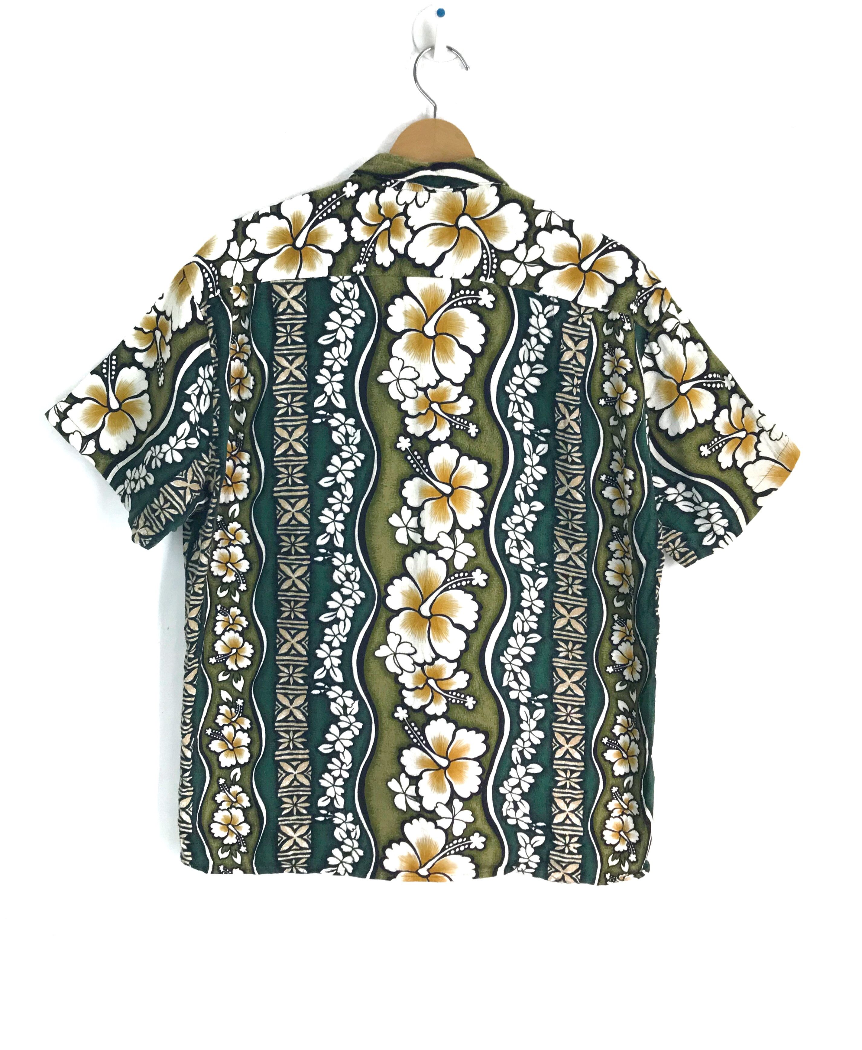 Hysteric Glamour Vintage Hawaiian Green Striped Floral Hawaiian Shirt Size US M / EU 48-50 / 2 - 7 Thumbnail