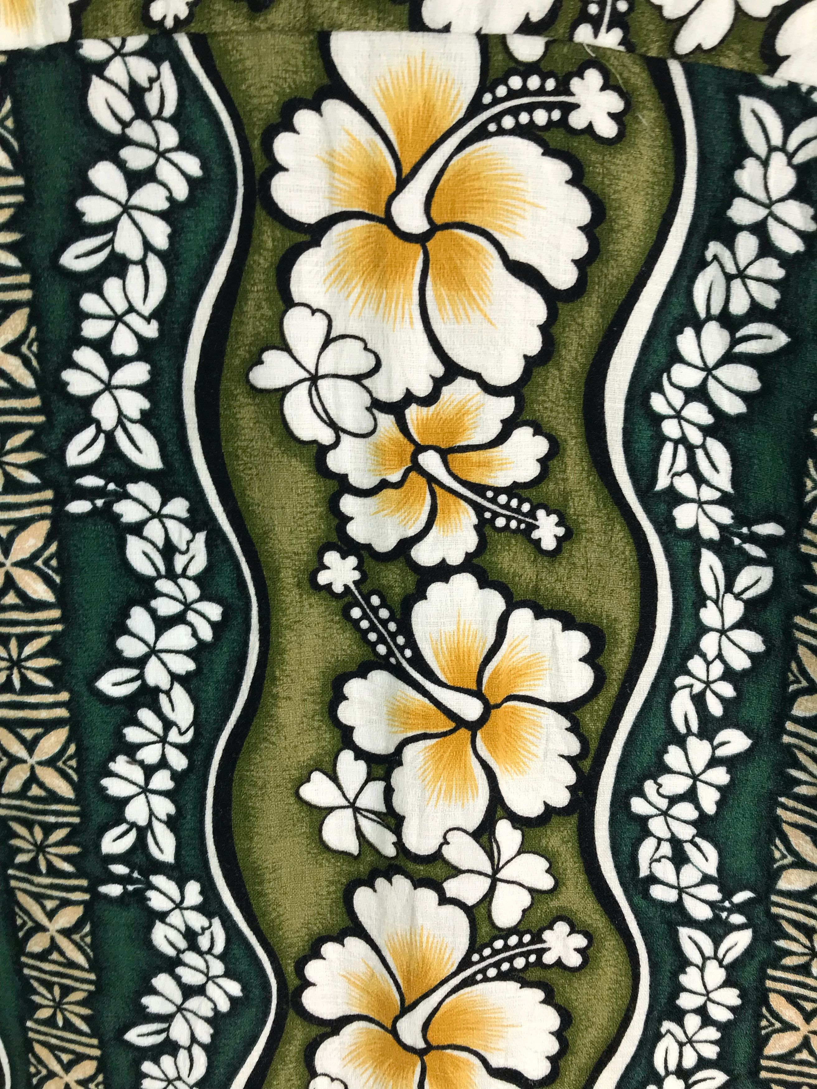 Hysteric Glamour Vintage Hawaiian Green Striped Floral Hawaiian Shirt Size US M / EU 48-50 / 2 - 8 Thumbnail