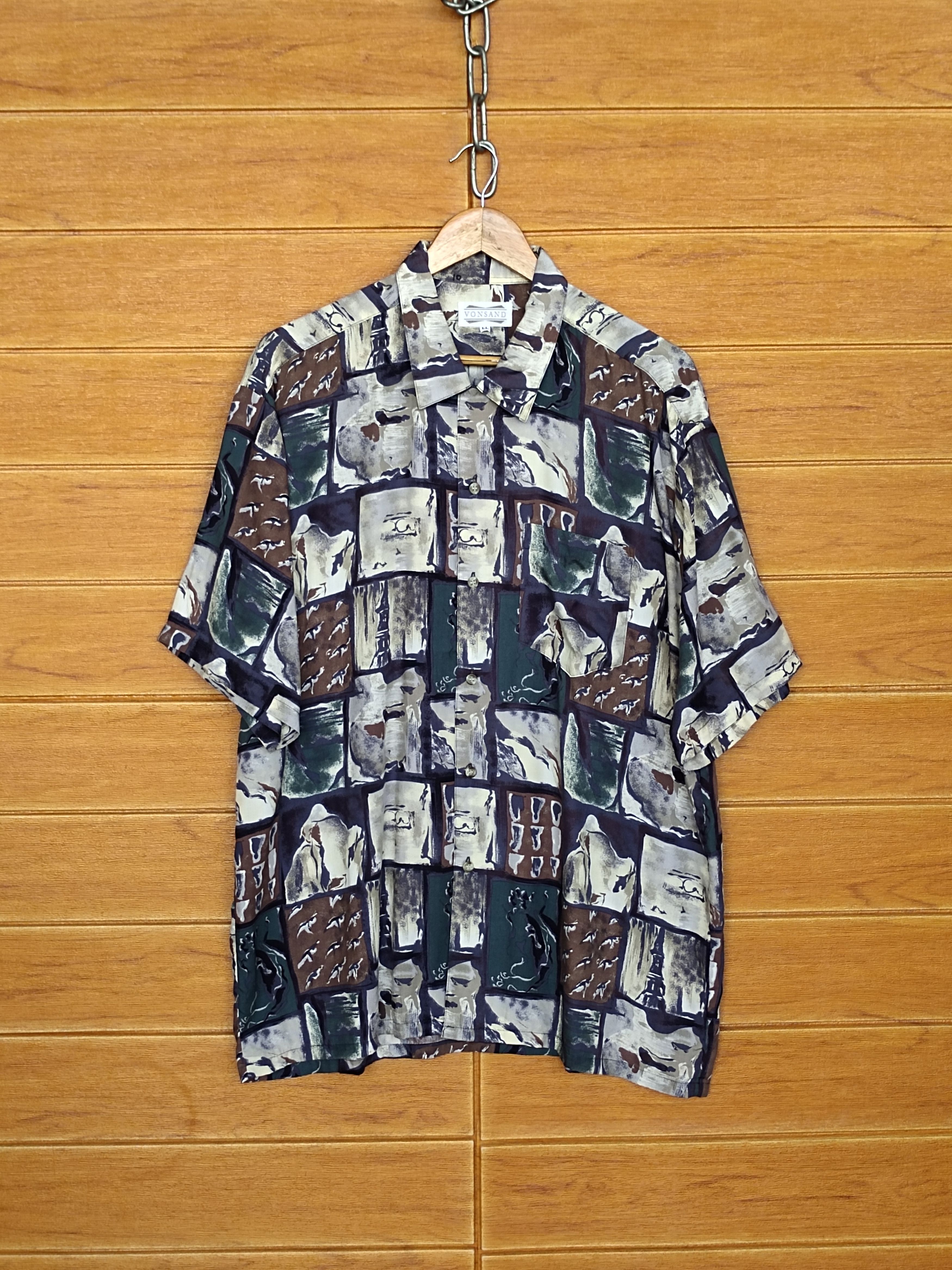 Hysteric Glamour Japanese VONSAND Rayon Geometry Abstract Psychedelic Art Size US L / EU 52-54 / 3 - 1 Thumbnail