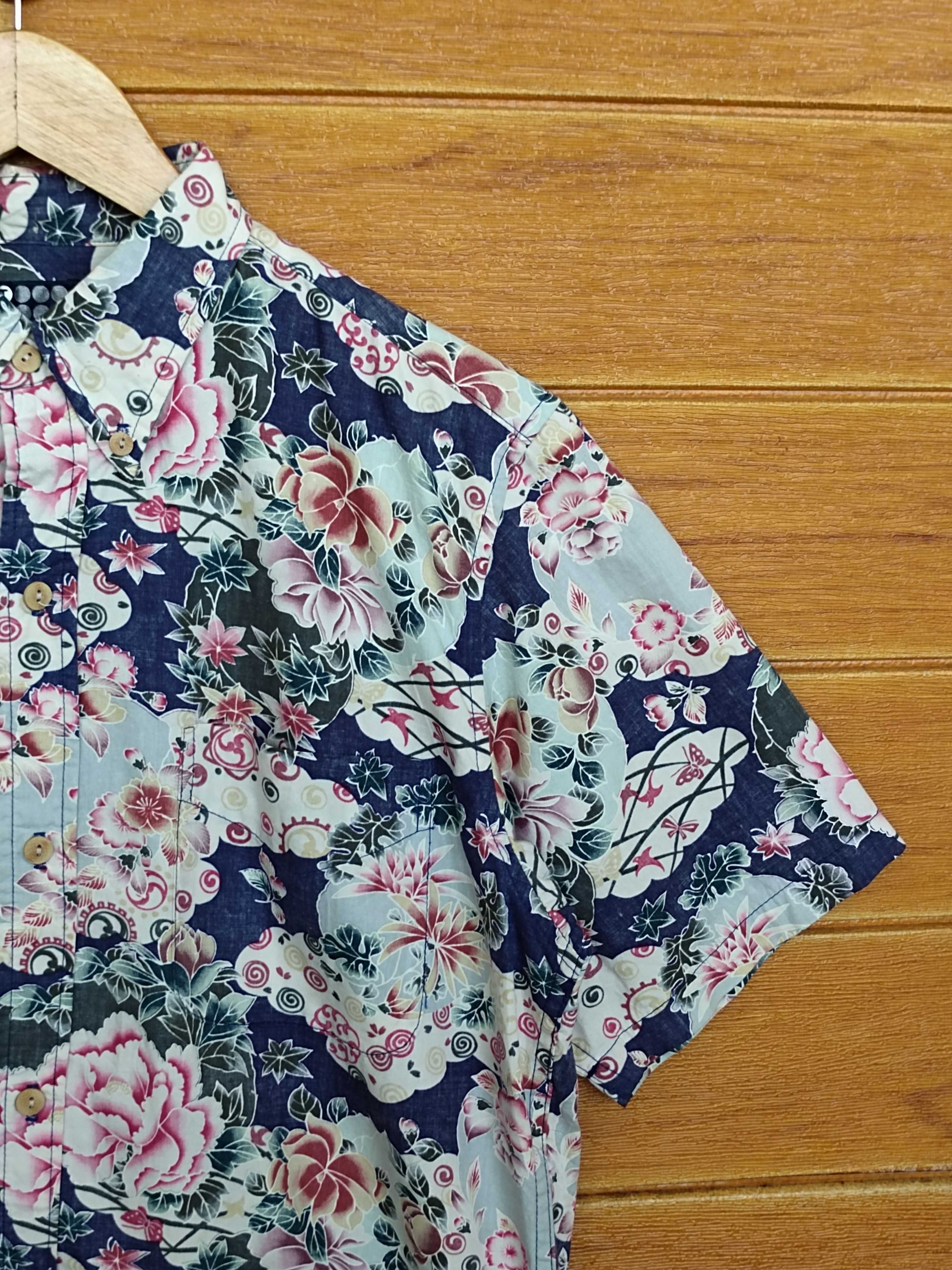 Takeo Kikuchi Vintage TAKEO KIKUCHI Floral Flower Reverse Print Hawaiian Size US M / EU 48-50 / 2 - 3 Thumbnail