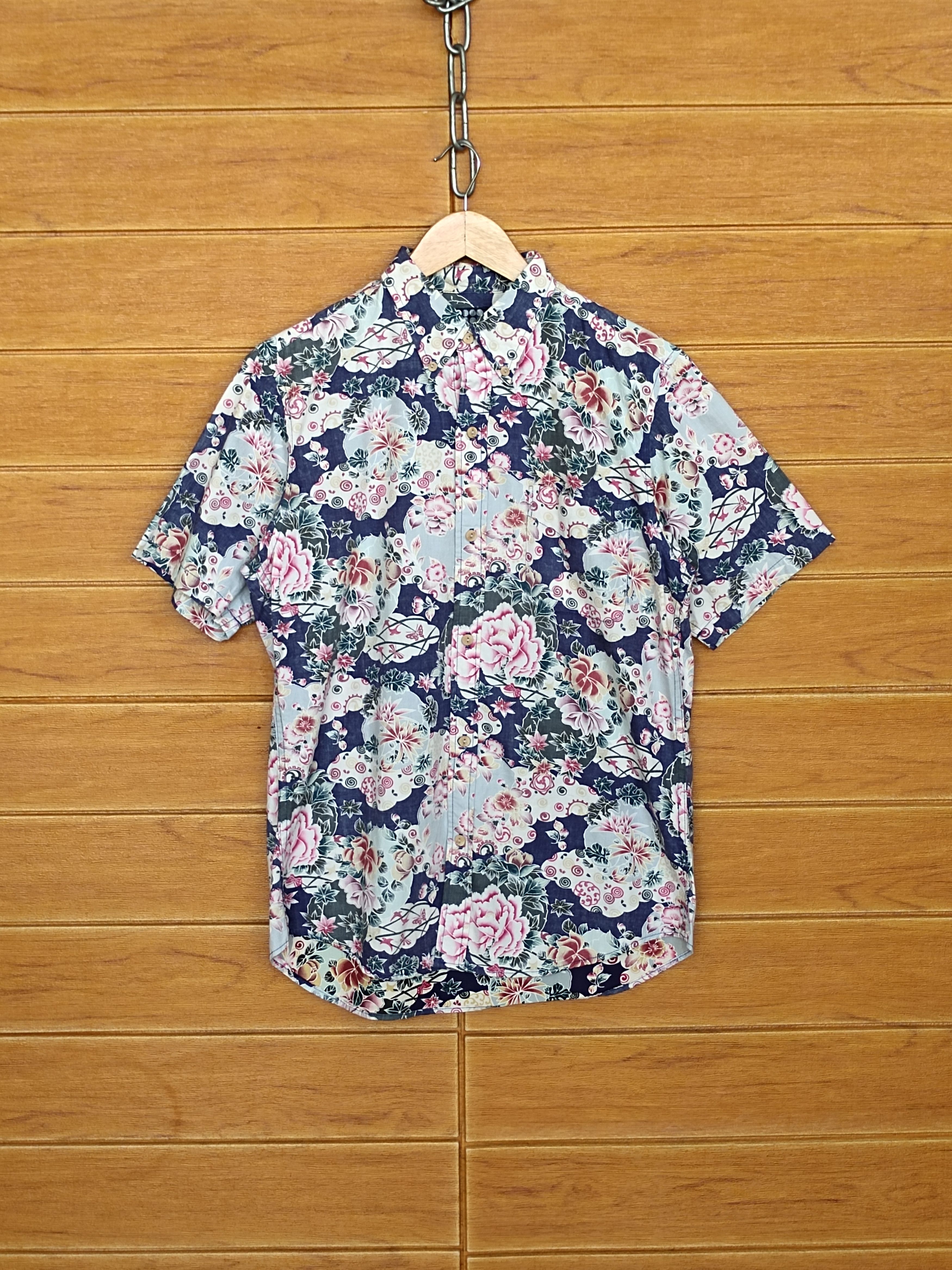 Takeo Kikuchi Vintage TAKEO KIKUCHI Floral Flower Reverse Print Hawaiian Size US M / EU 48-50 / 2 - 1 Thumbnail