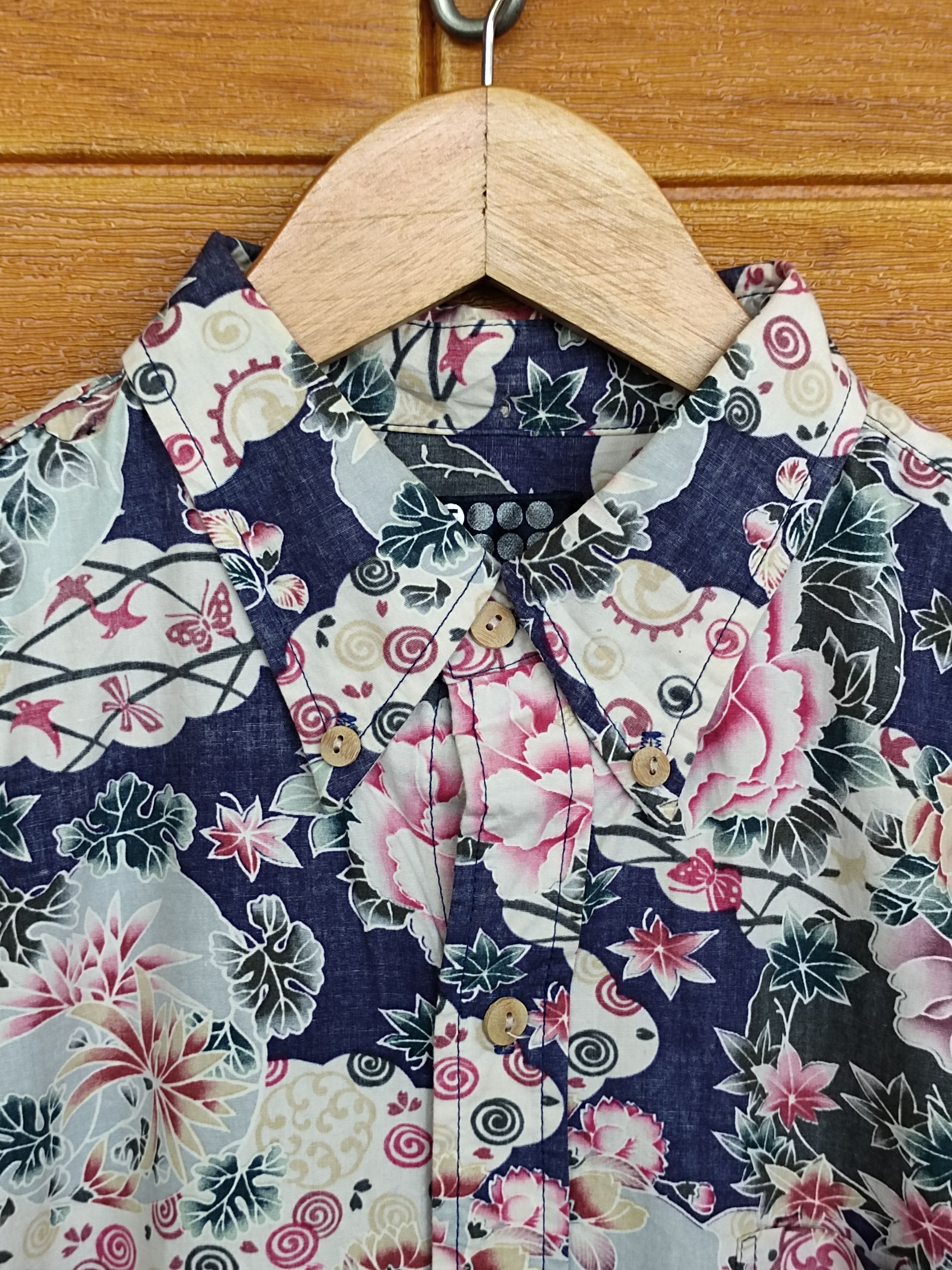 Takeo Kikuchi Vintage TAKEO KIKUCHI Floral Flower Reverse Print Hawaiian Size US M / EU 48-50 / 2 - 2 Thumbnail