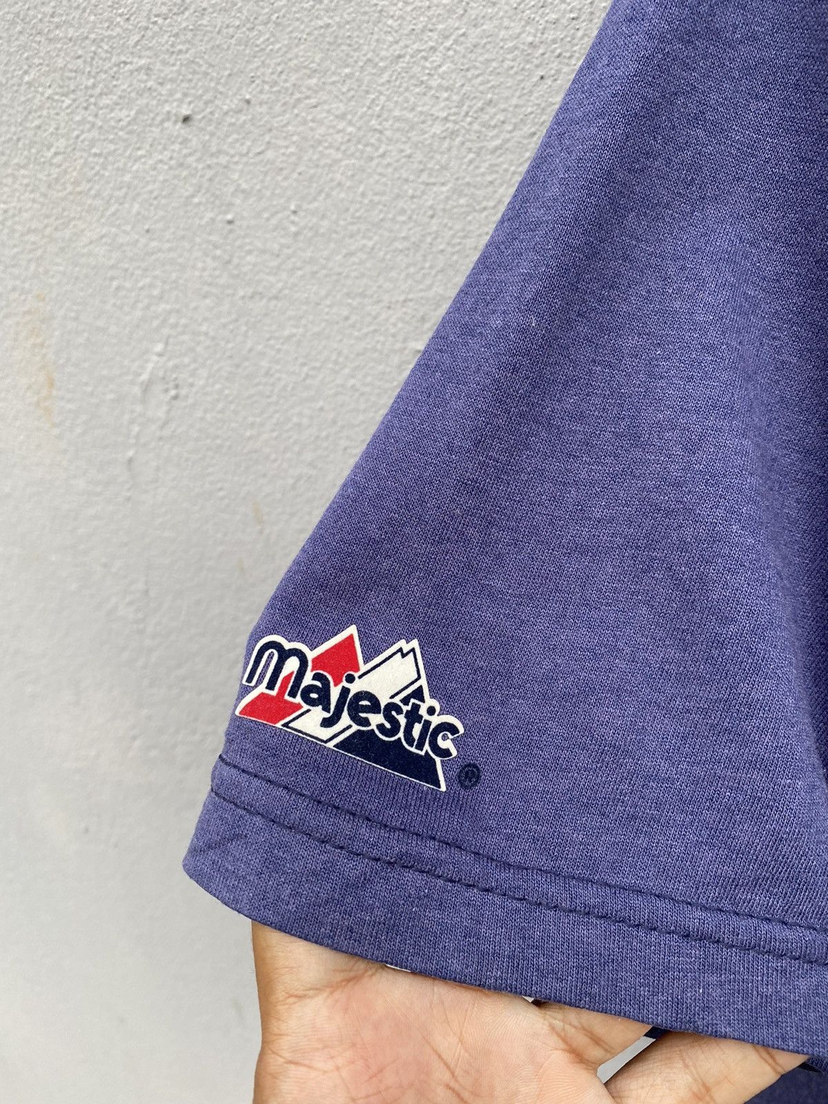 Majestic 💥Vintage Majestic NEW YORK YANKEES Open Collar Rare Tshirt Size US L / EU 52-54 / 3 - 6 Thumbnail