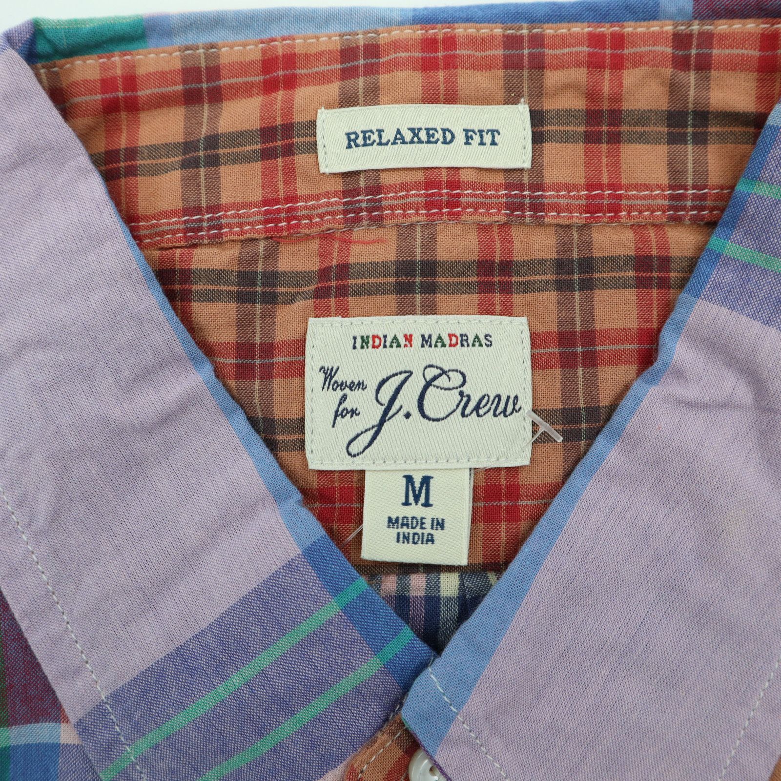 J.Crew J Crew Indian Madras Mixed Plaid Color Block Shirt - M - NWT Size US M / EU 48-50 / 2 - 6 Thumbnail