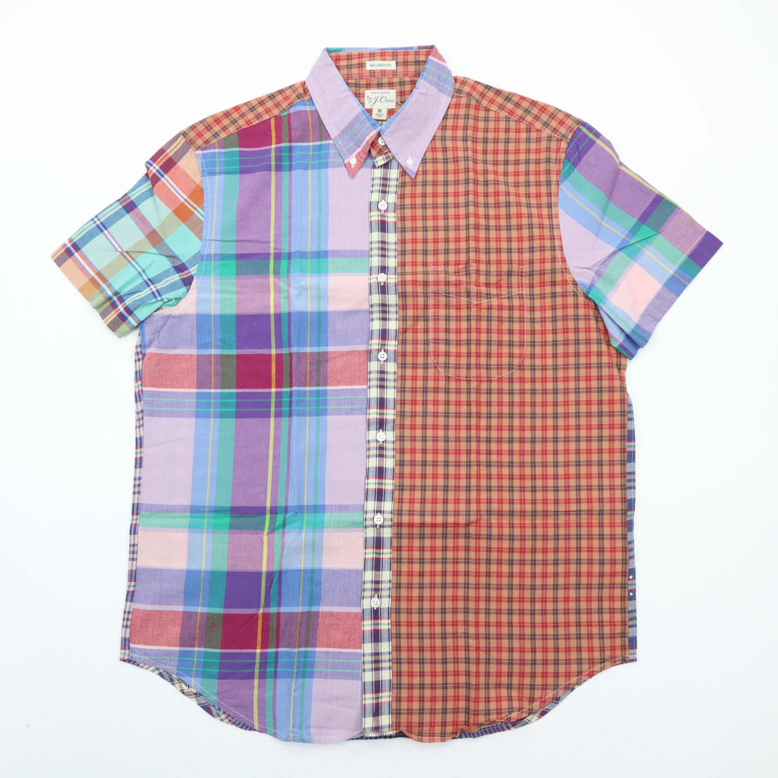 J.Crew J Crew Indian Madras Mixed Plaid Color Block Shirt - M - NWT Size US M / EU 48-50 / 2 - 3 Thumbnail