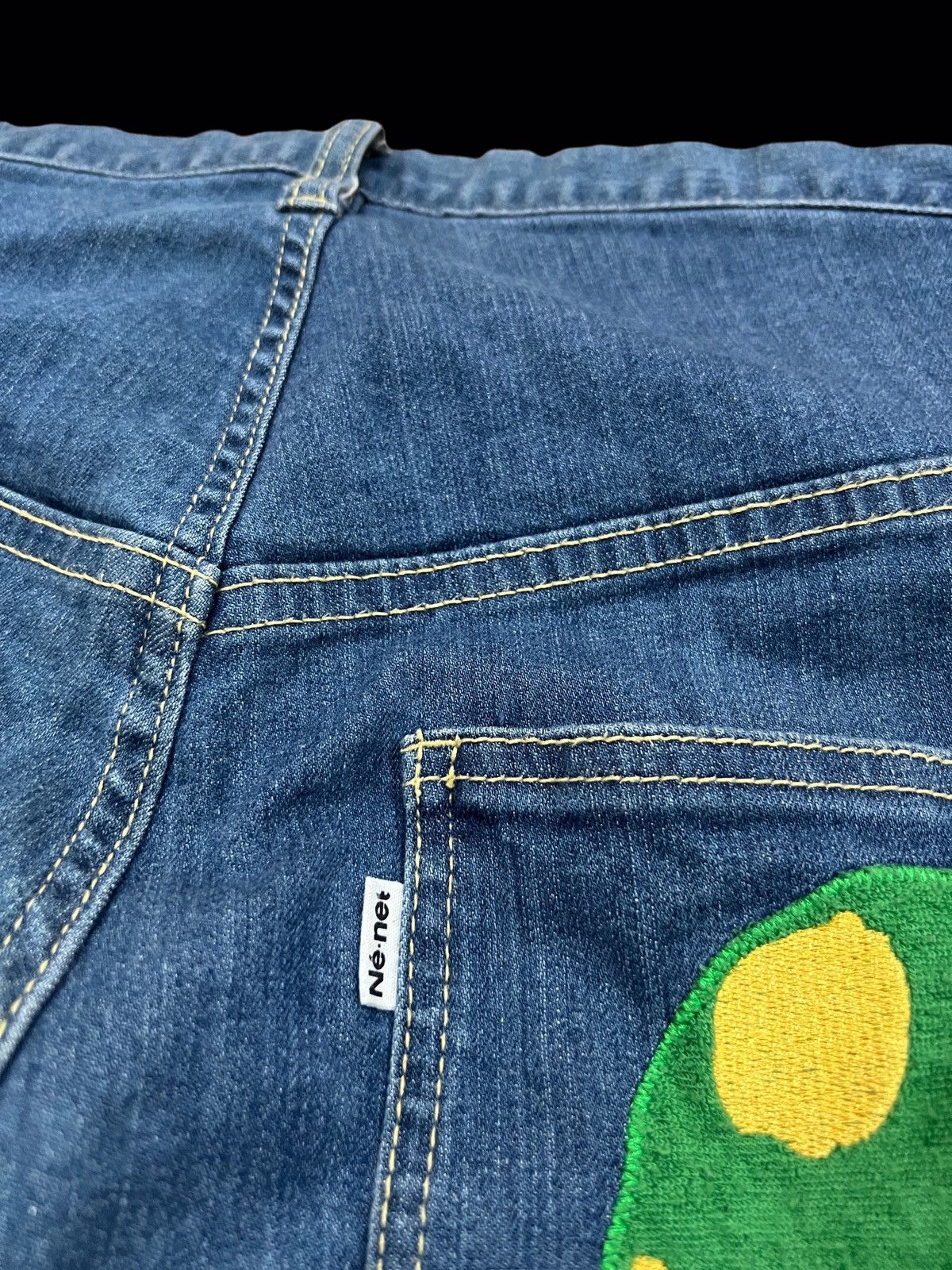 Issey Miyake × Ne-Net 🔥ISSEY MIYAKE NE NET NICE DESIGN EMBROIDERED LOGO JEANS Size 29" - 7 Thumbnail