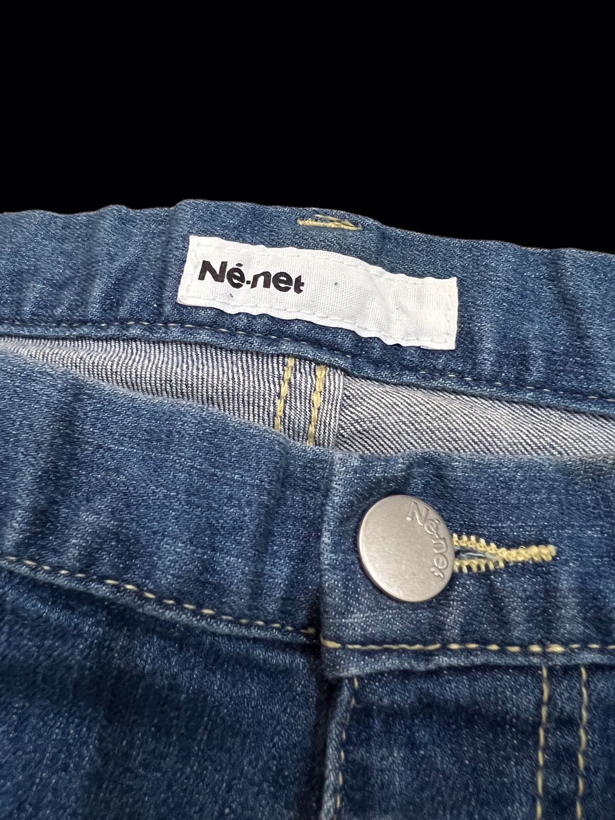 Issey Miyake × Ne-Net 🔥ISSEY MIYAKE NE NET NICE DESIGN EMBROIDERED LOGO JEANS Size 29" - 13 Thumbnail