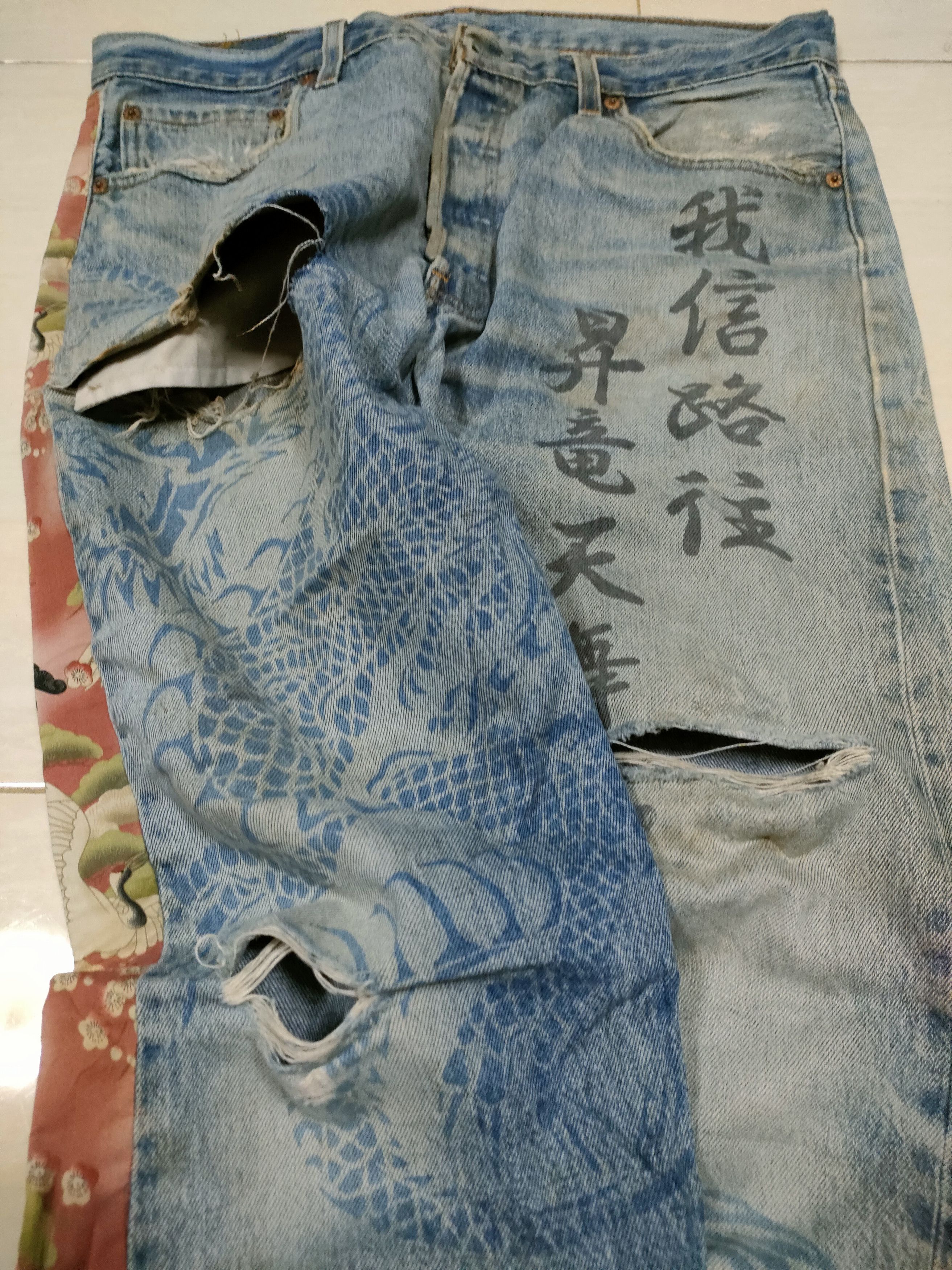 Levi's × Levi's Vintage Clothing 🔥 RARE Vintage Levis 501 Distressed Jeans Size US 35 - 11 Thumbnail