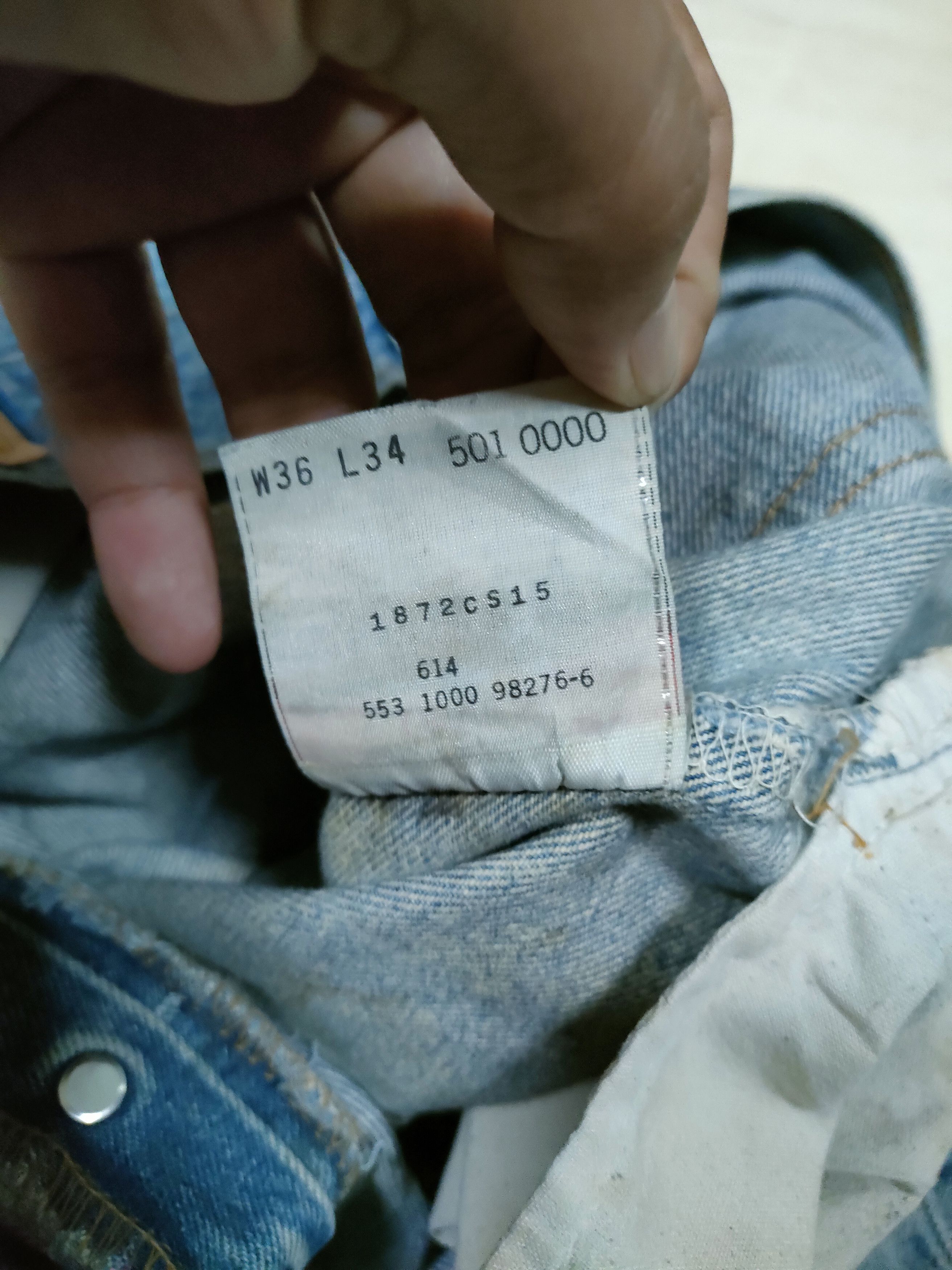 Levi's × Levi's Vintage Clothing 🔥 RARE Vintage Levis 501 Distressed Jeans Size US 35 - 12 Thumbnail