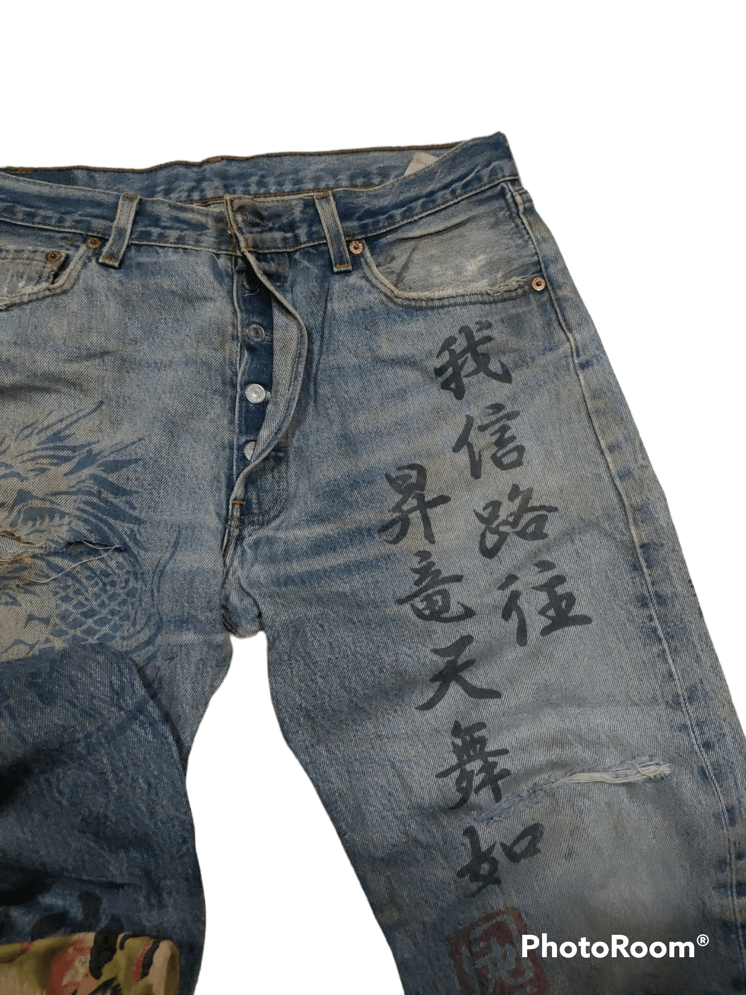Levi's × Levi's Vintage Clothing 🔥 RARE Vintage Levis 501 Distressed Jeans Size US 35 - 3 Thumbnail