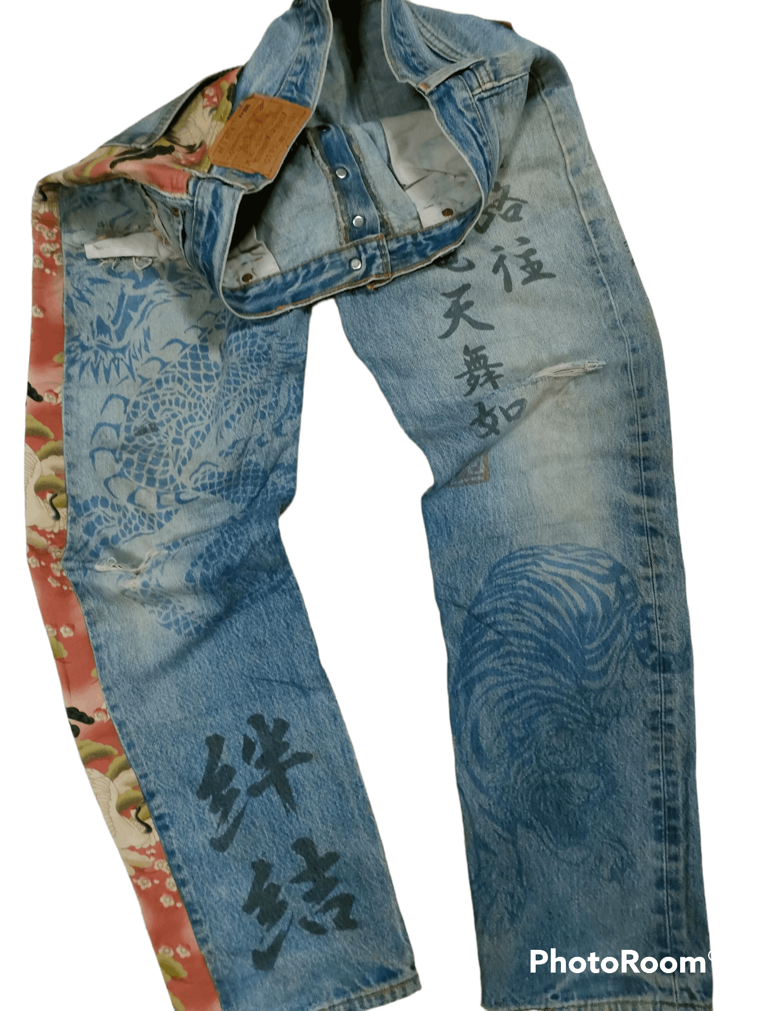Levi's × Levi's Vintage Clothing 🔥 RARE Vintage Levis 501 Distressed Jeans Size US 35 - 2 Thumbnail