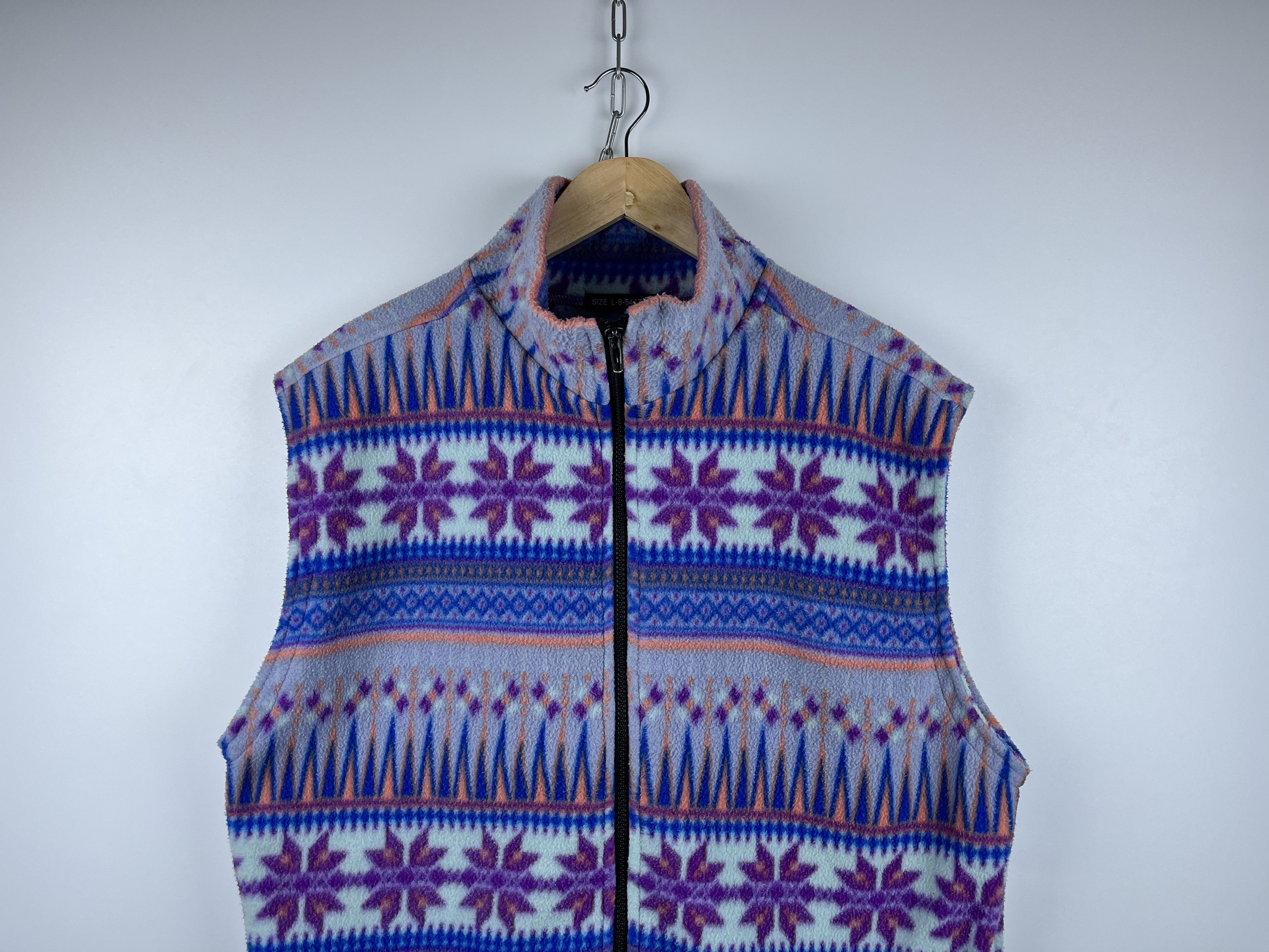 Vintage 90's F.lli Campagnolo Vintage Aztec Abstract Fleece Vest Size US L / EU 52-54 / 3 - 3 Thumbnail