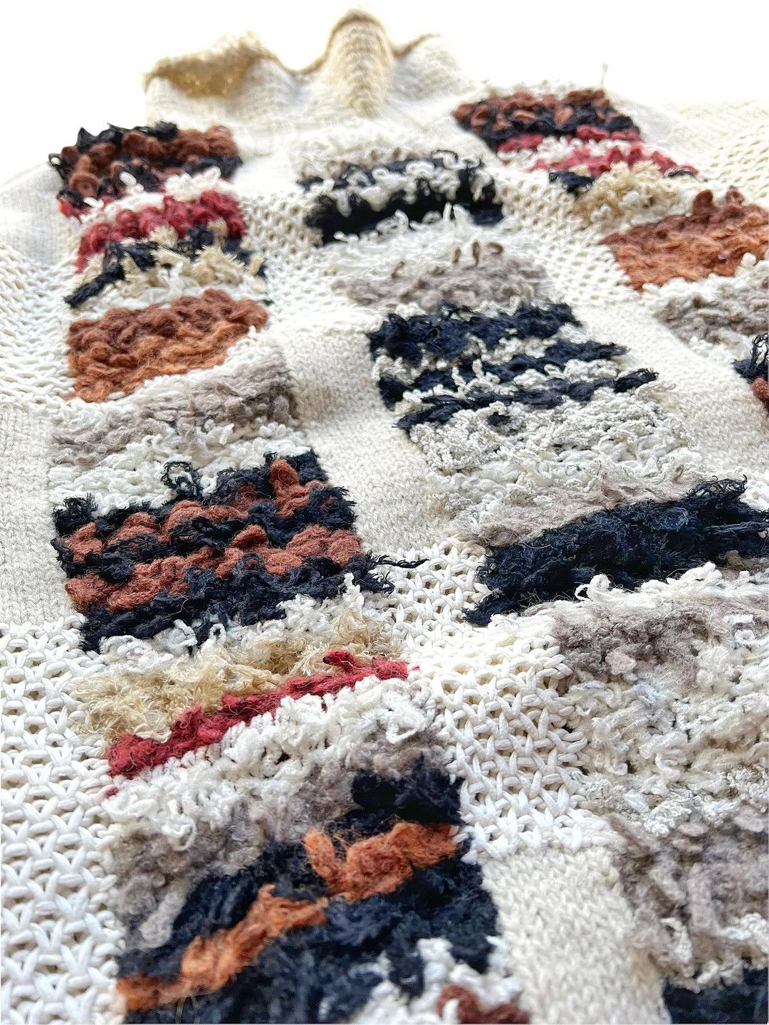 Yoshiyuki Konishi Hand Knit Patch Swab Rugs Sweater Size US S / EU 44-46 / 1 - 3 Thumbnail