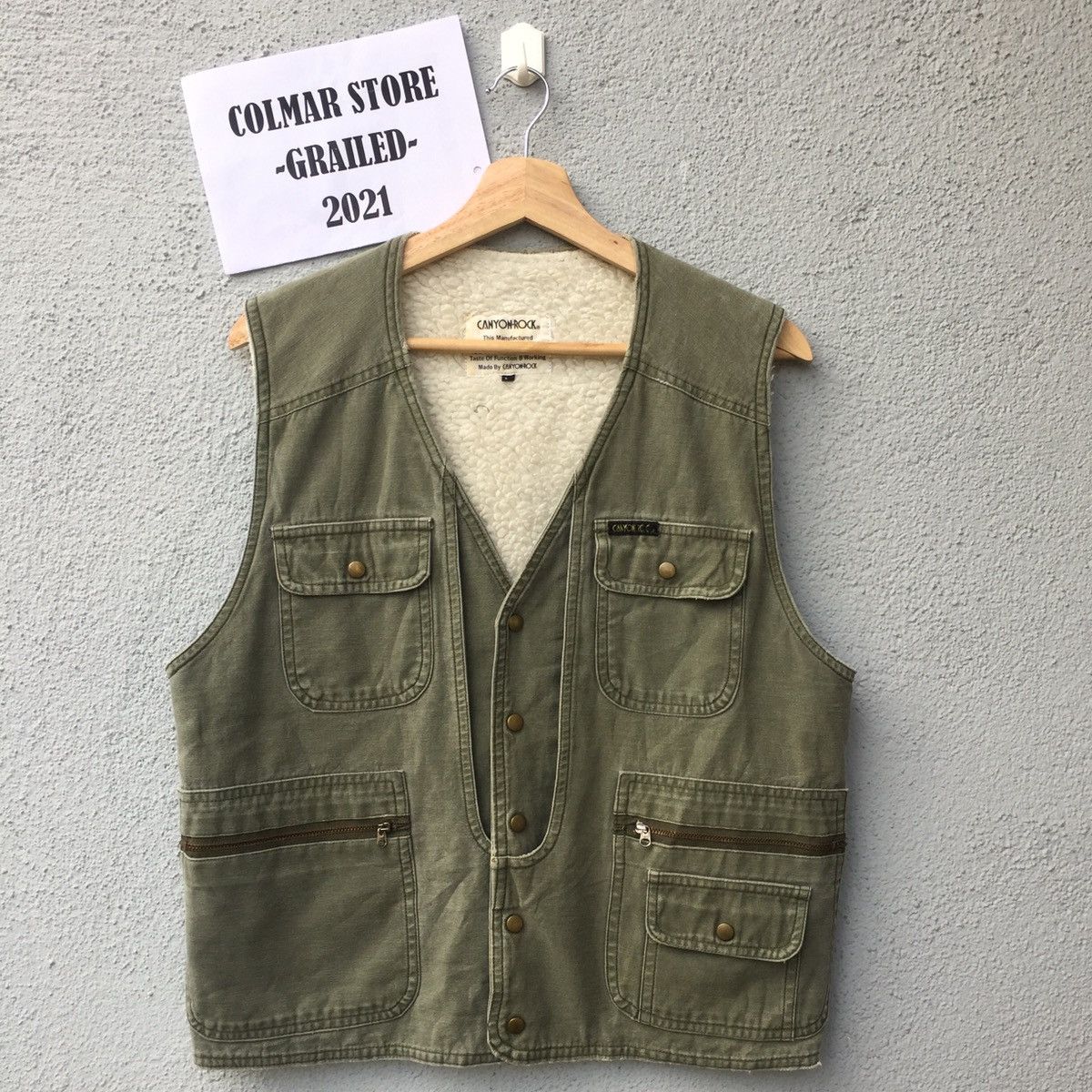 Japanese Brand Vintage Canyon Rock Tactical Pocket Sherpa Lining Vest Size US M / EU 48-50 / 2 - 1 Thumbnail