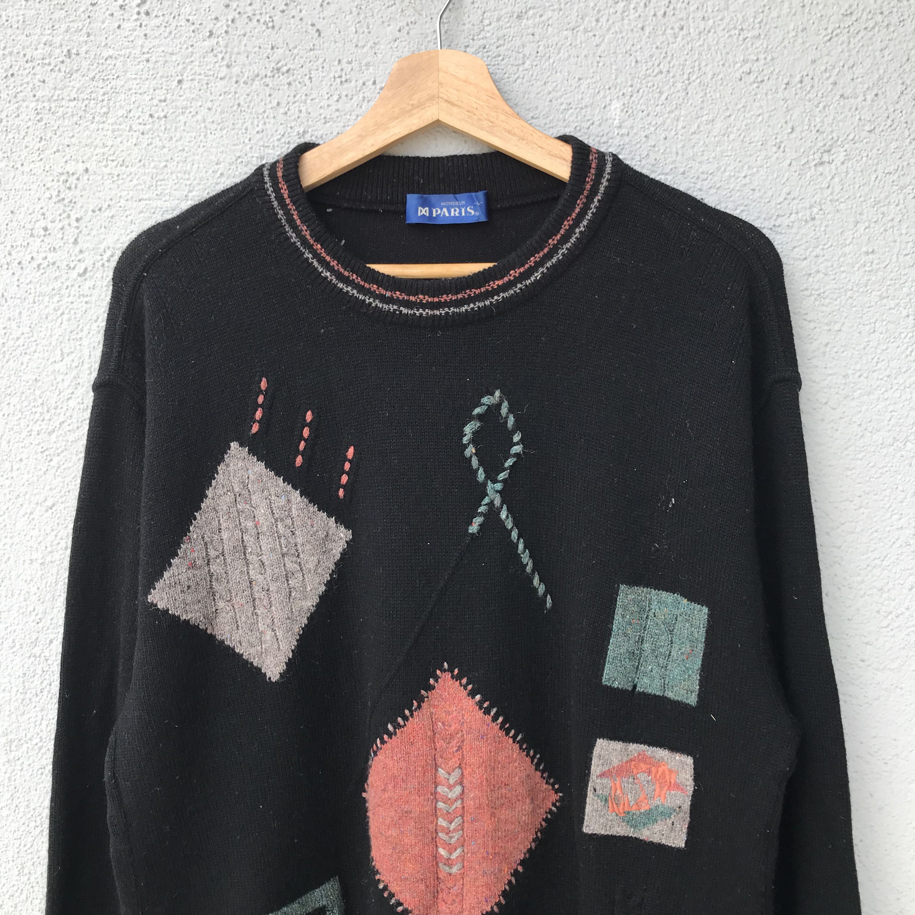 Japanese Brand Vintage MonsieurParis Knitwear Jumper Sweater Patches Style Size US L / EU 52-54 / 3 - 2 Thumbnail