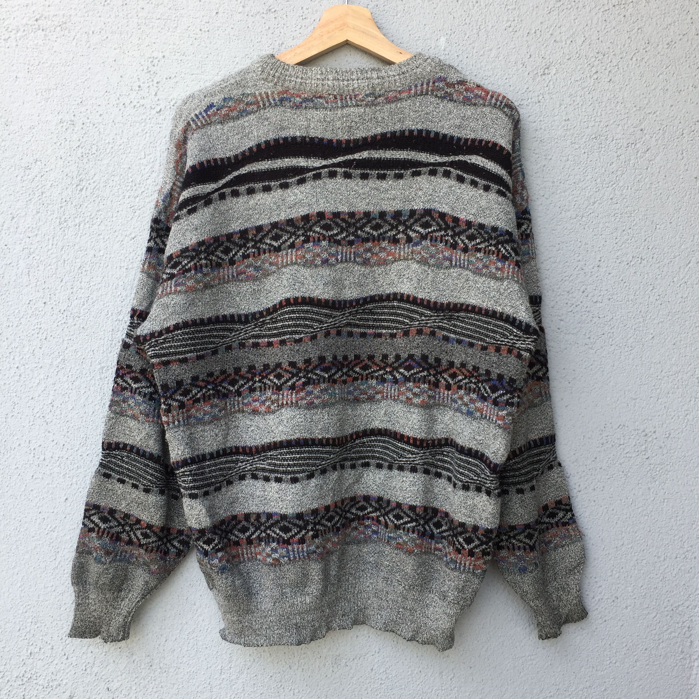 Aran Isles Knitwear Vintage Louis Pitand Striped Jumper Knitwear Sweater Size US L / EU 52-54 / 3 - 11 Thumbnail