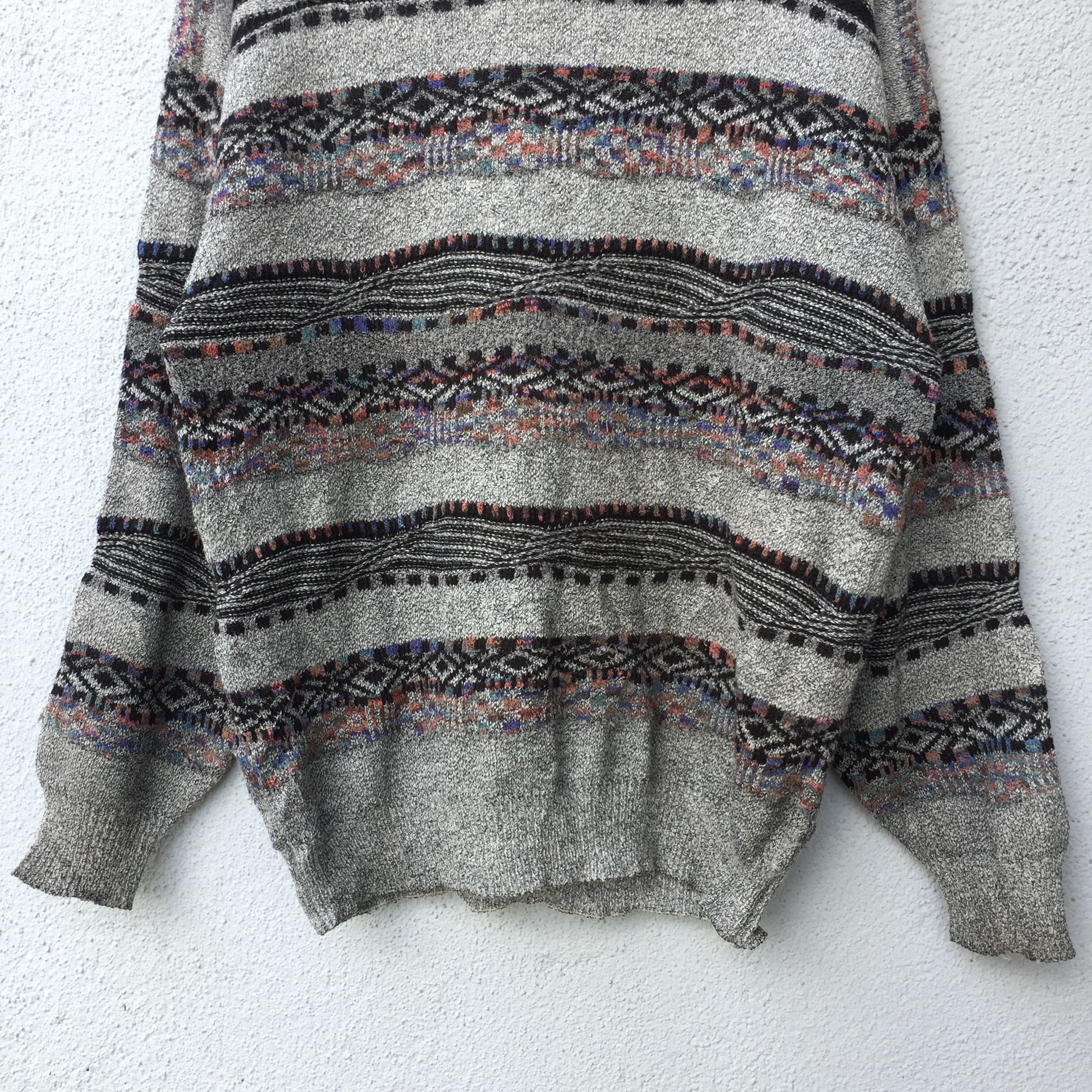 Aran Isles Knitwear Vintage Louis Pitand Striped Jumper Knitwear Sweater Size US L / EU 52-54 / 3 - 3 Thumbnail
