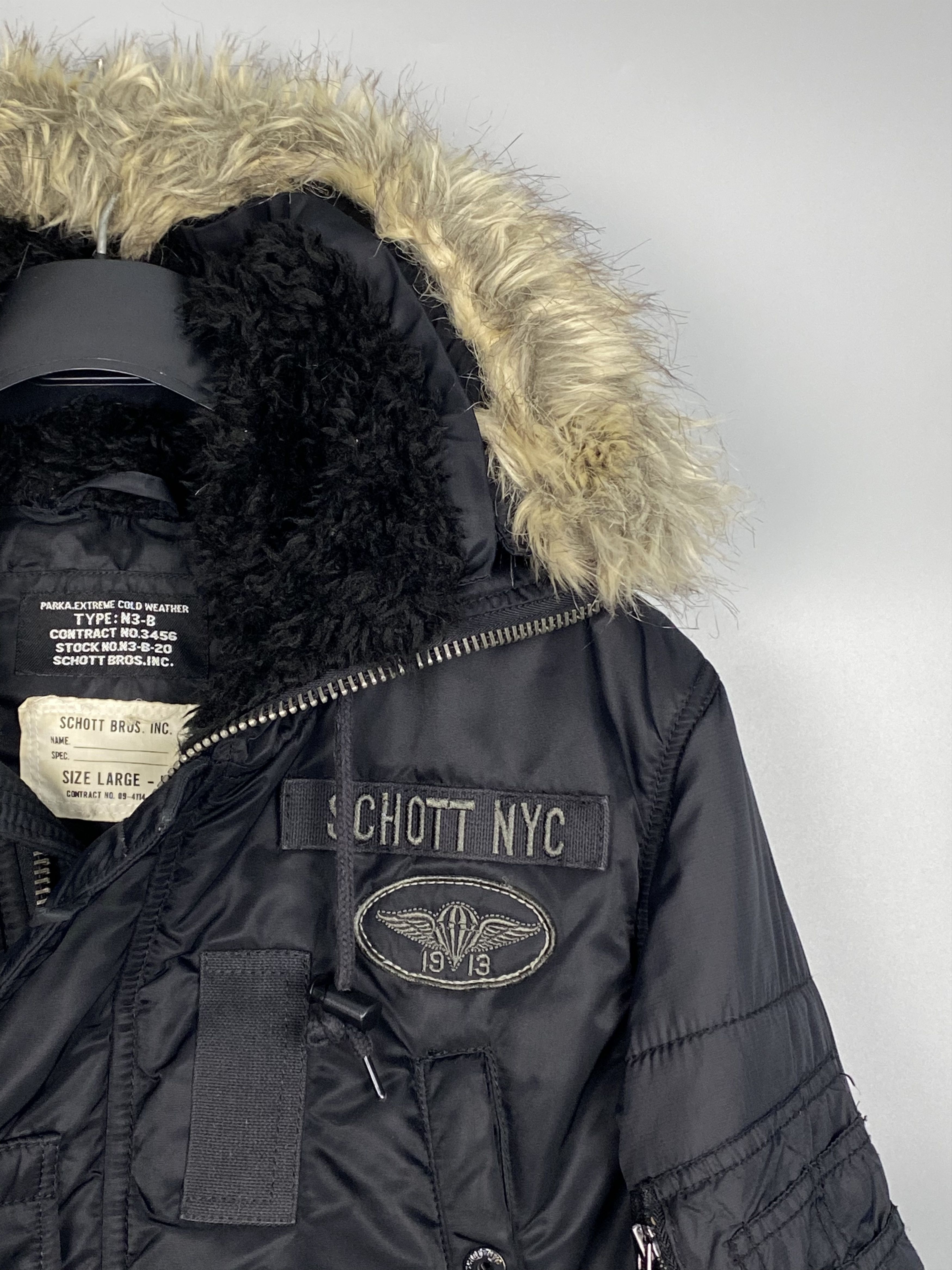 【希少】Schott × oldstussy n-3b Schott / Old Stussy / N-3B / Mods 外套/ Gold Tag / XL / 尼龍/ GRN