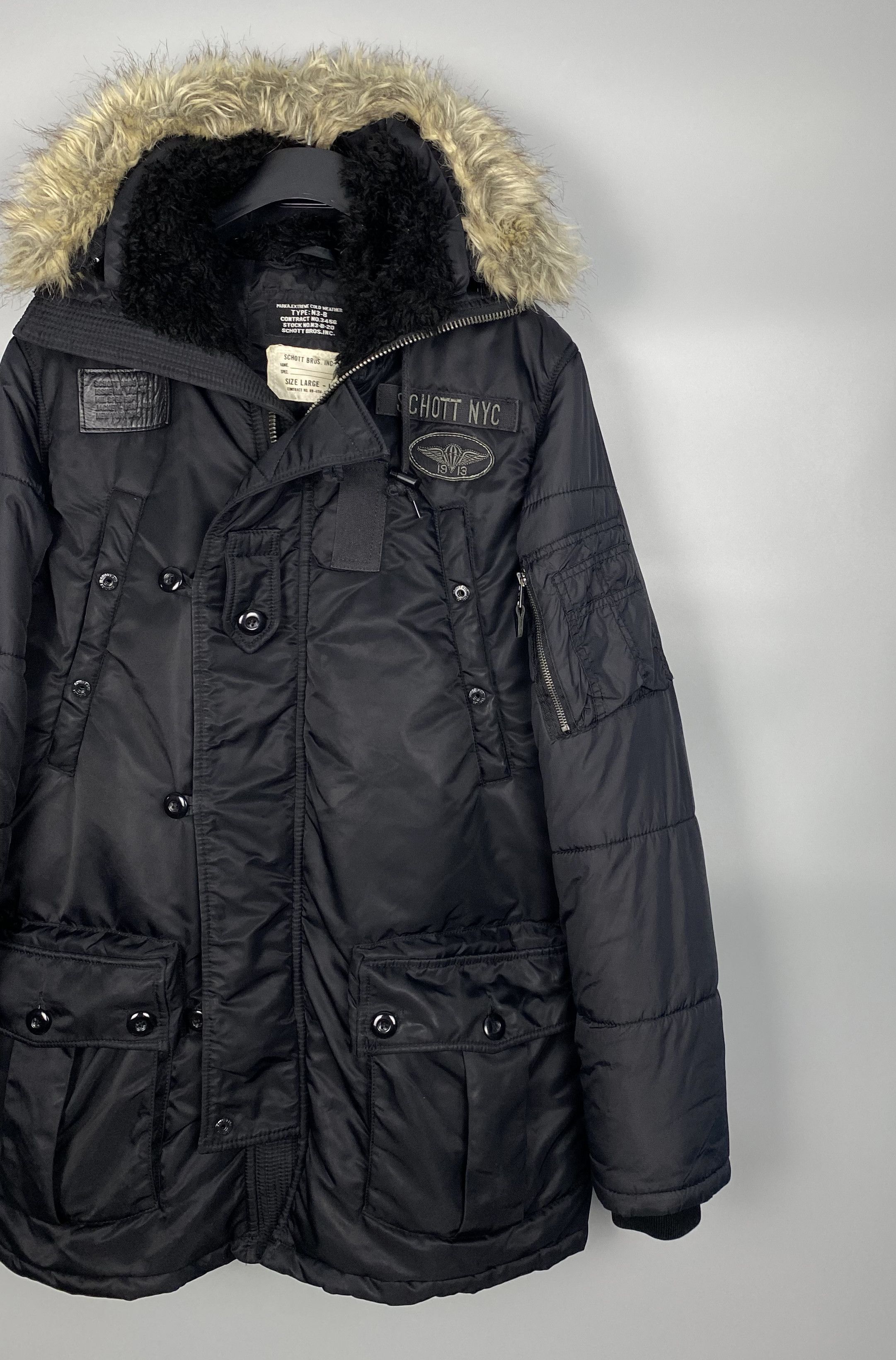 Schott Schott NYC Vintage N3B Extreme Weather Cold Military Parka Size US L / EU 52-54 / 3 - 3 Thumbnail