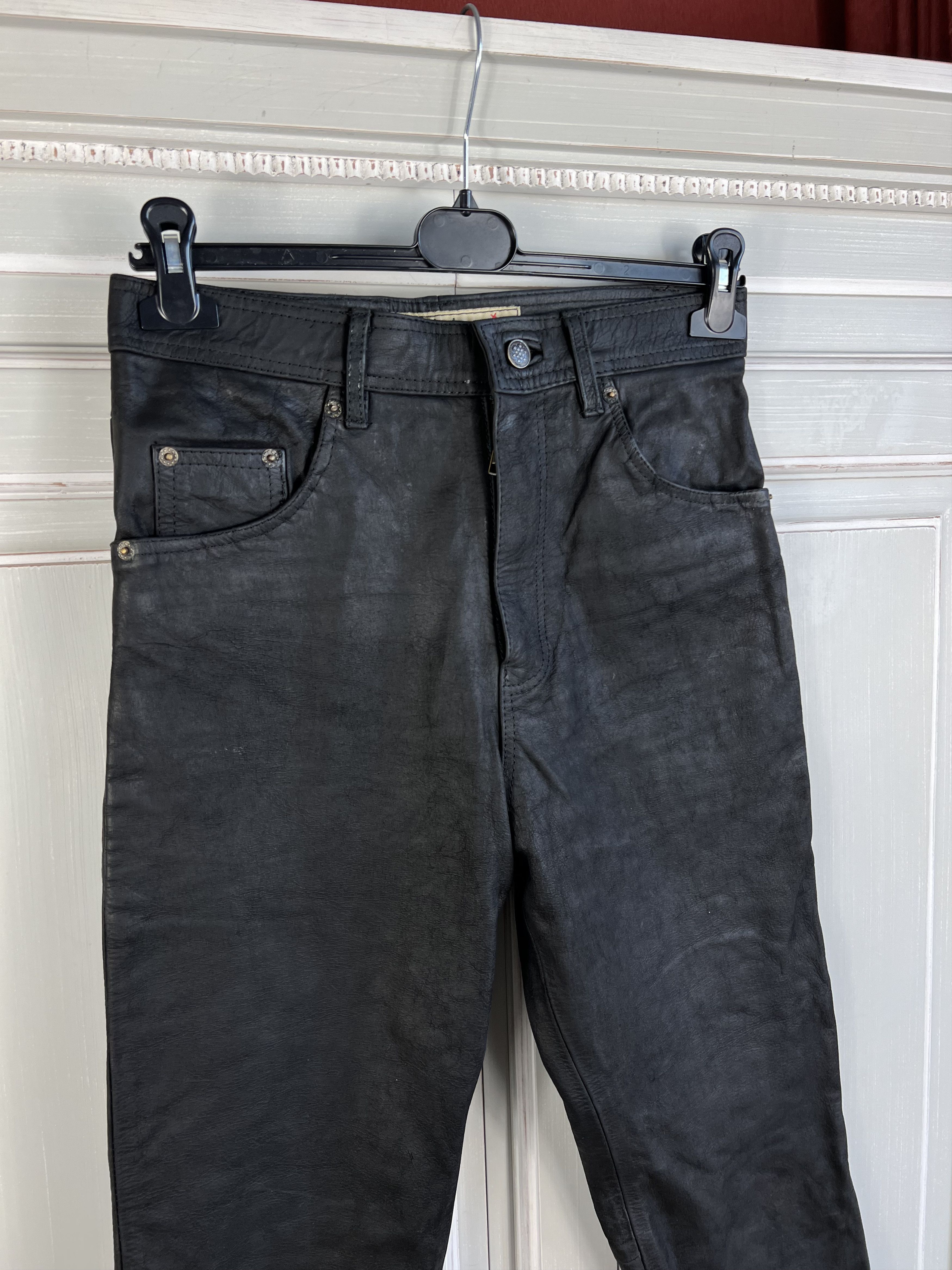 Genuine Leather GENUINE HEAVY LEATHER BIKER PANTS Y2K WALLABY Size 28" / US 6 / IT 42 - 2 Thumbnail