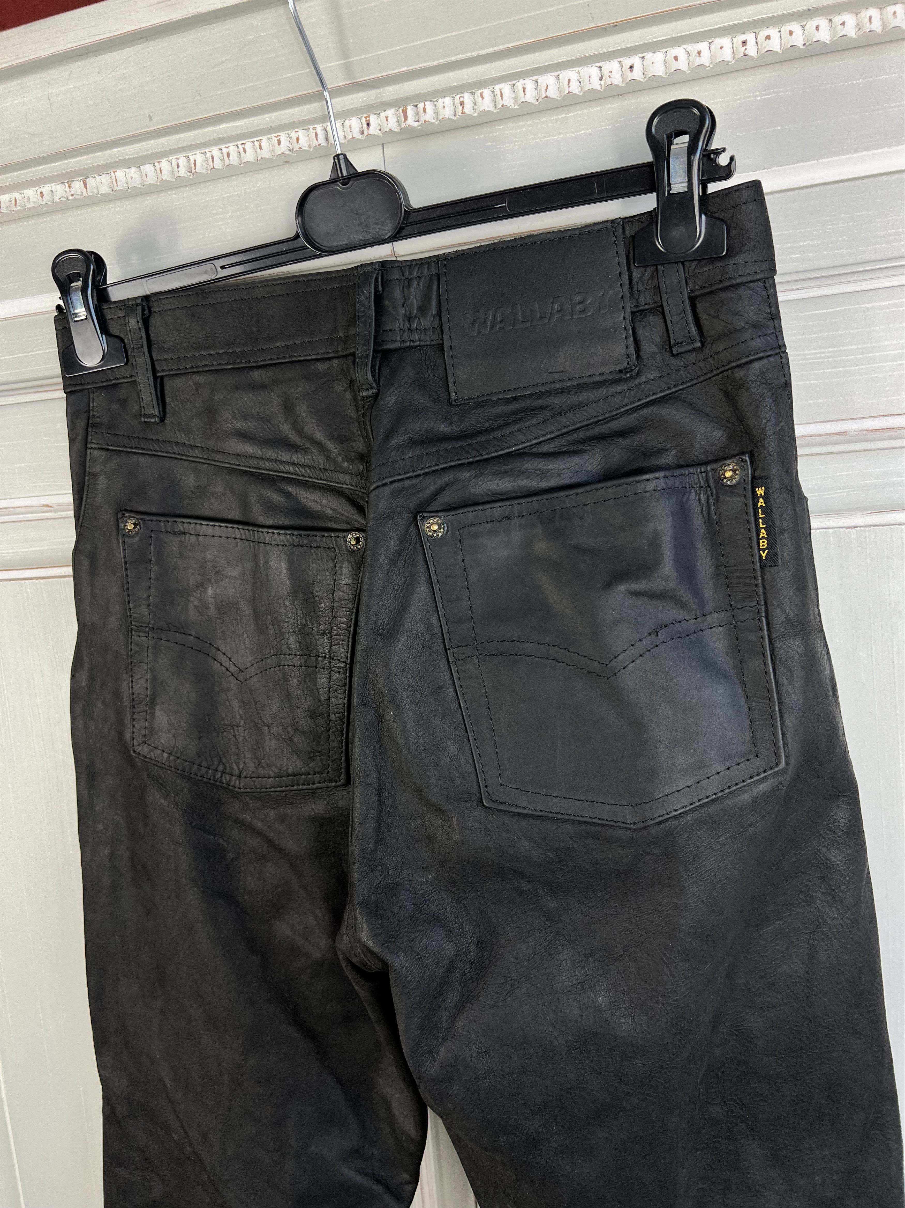 Genuine Leather GENUINE HEAVY LEATHER BIKER PANTS Y2K WALLABY Size 28" / US 6 / IT 42 - 6 Thumbnail