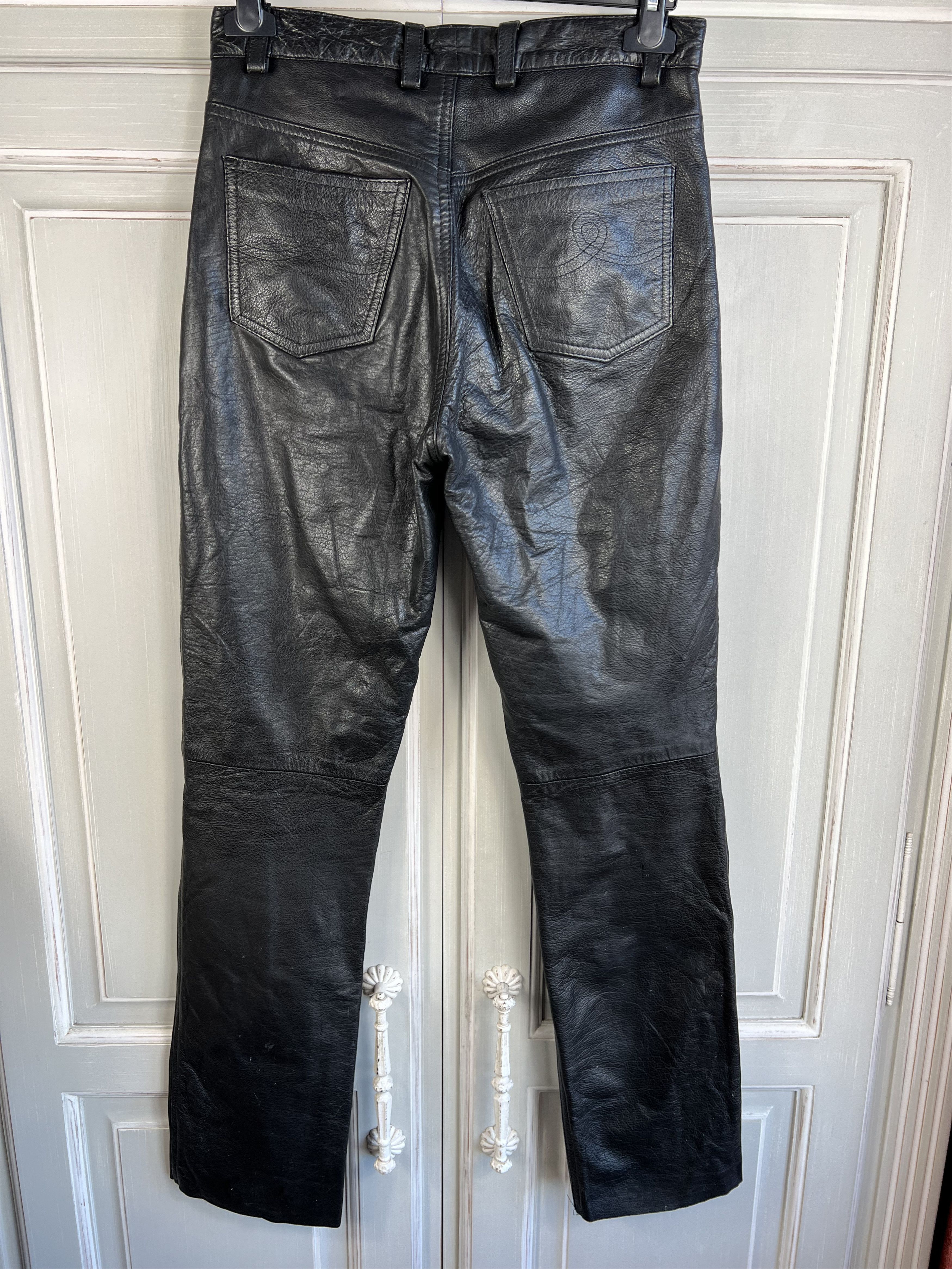 Genuine Leather GENUINE HEAVY LEATHER BIKER JEANS WILD CATS Size 30" / US 8 / IT 44 - 4 Thumbnail