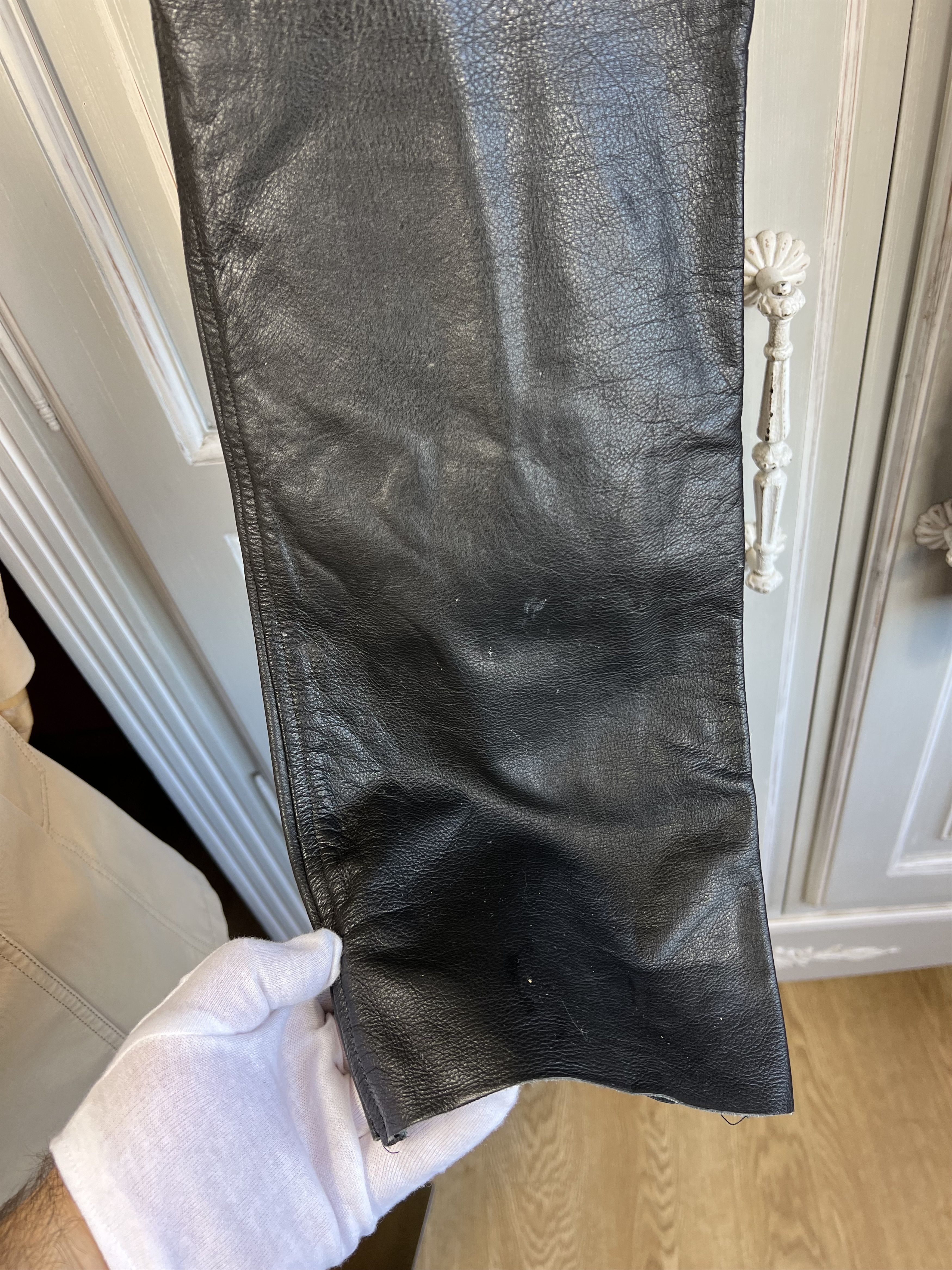 Genuine Leather GENUINE HEAVY LEATHER BIKER JEANS WILD CATS Size 30" / US 8 / IT 44 - 5 Thumbnail