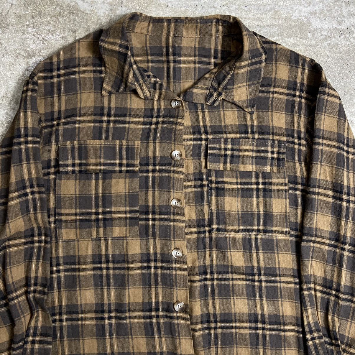 Vintage Y2K RETRO VINTAGE CHECKERED FLANNEL POCKETS OVERSHIRT № 1073 Size US XL / EU 56 / 4 - 3 Thumbnail
