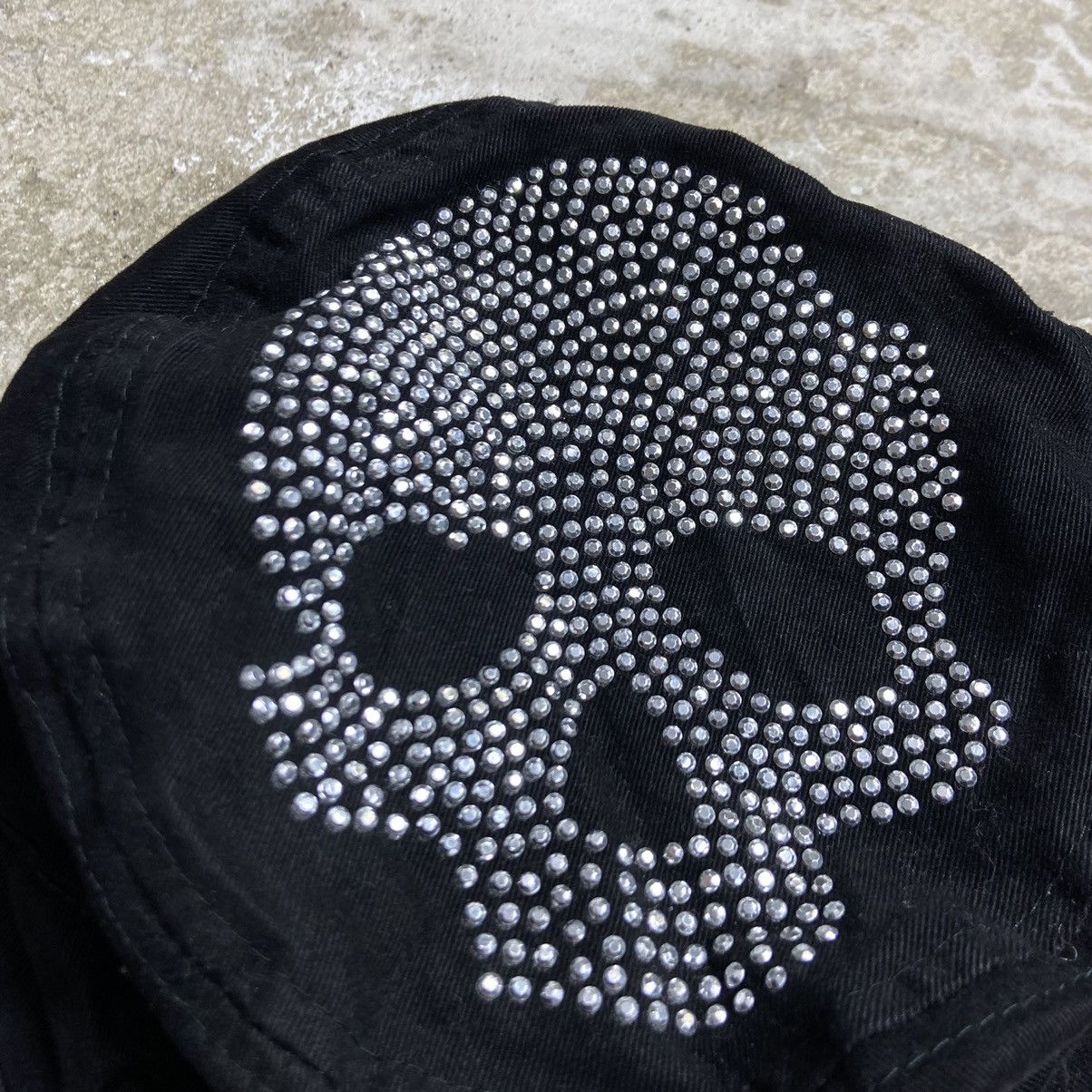 Japanese Brand SKULL SWAROWSKI Y2K RETRO PUNK RARE VINTAGE CAP - LOT № 4047 Size ONE SIZE - 3 Thumbnail