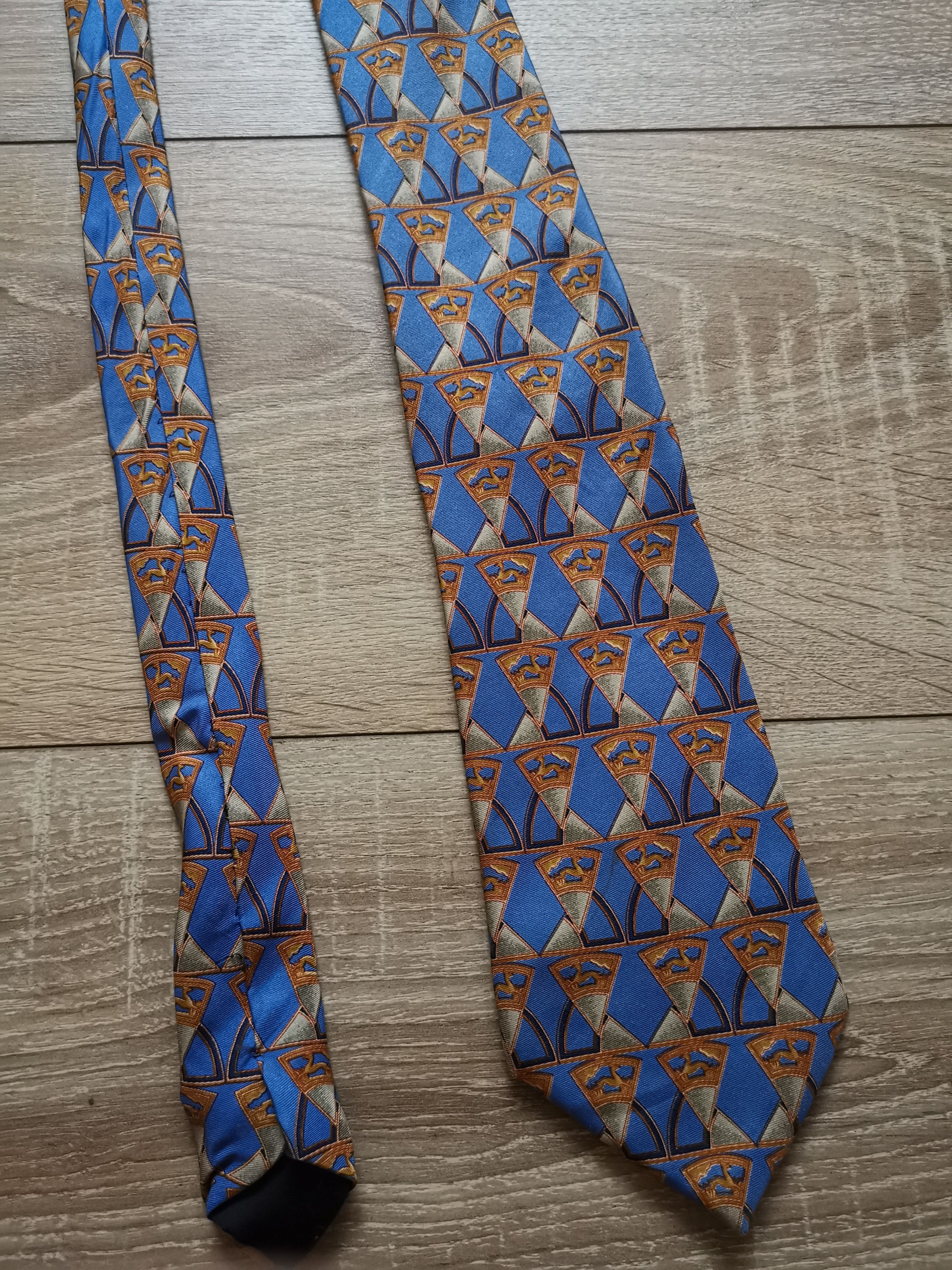 Lanvin Lanvin Multilogo blue silk tie Size ONE SIZE - 1 Thumbnail